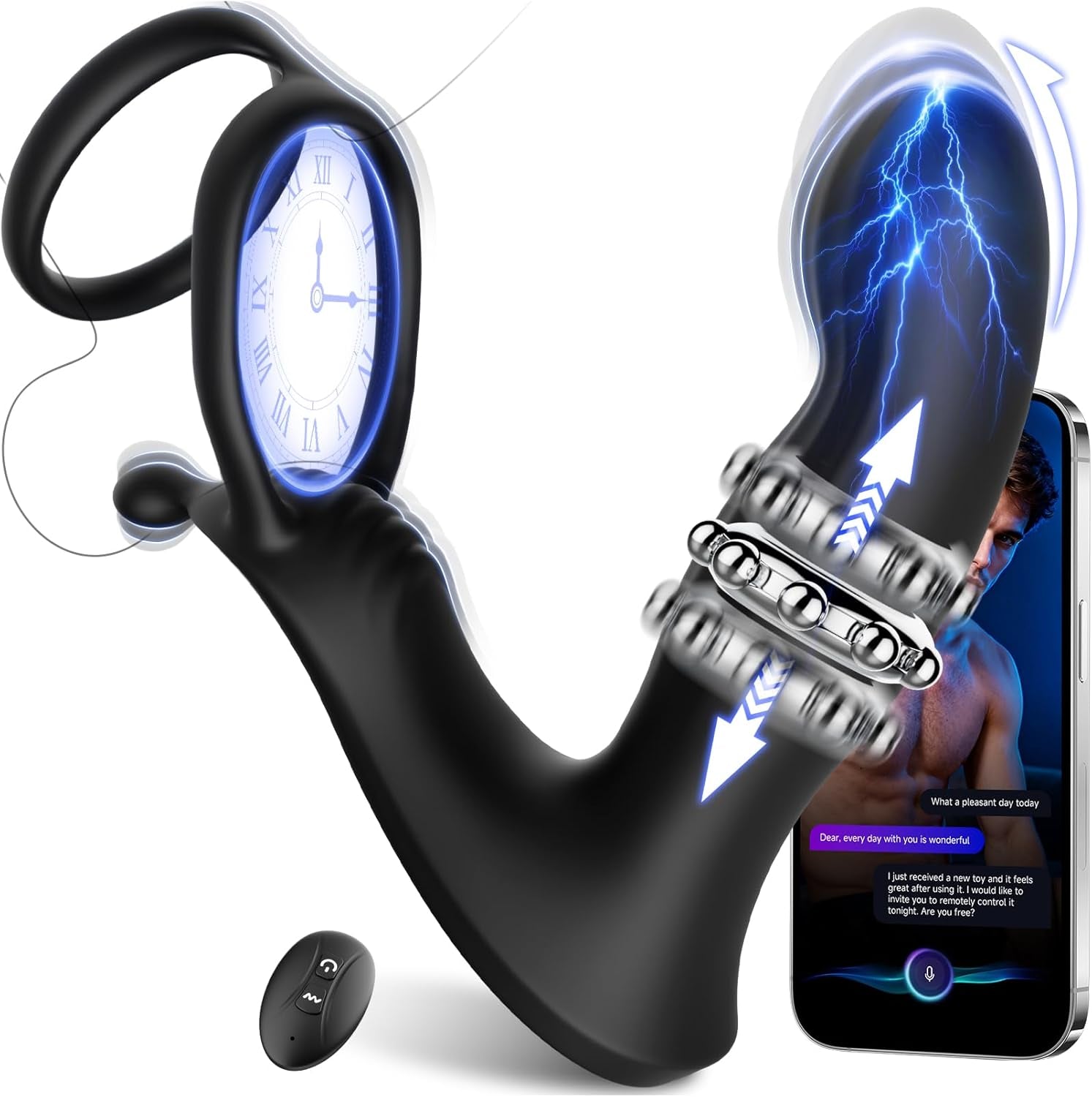CoreSlide Prostate Massager Cock Ring 9 Modes Thrusting - SinfulX - Personal Care > Sexual Wellness > Prostate Massager Cock Ring