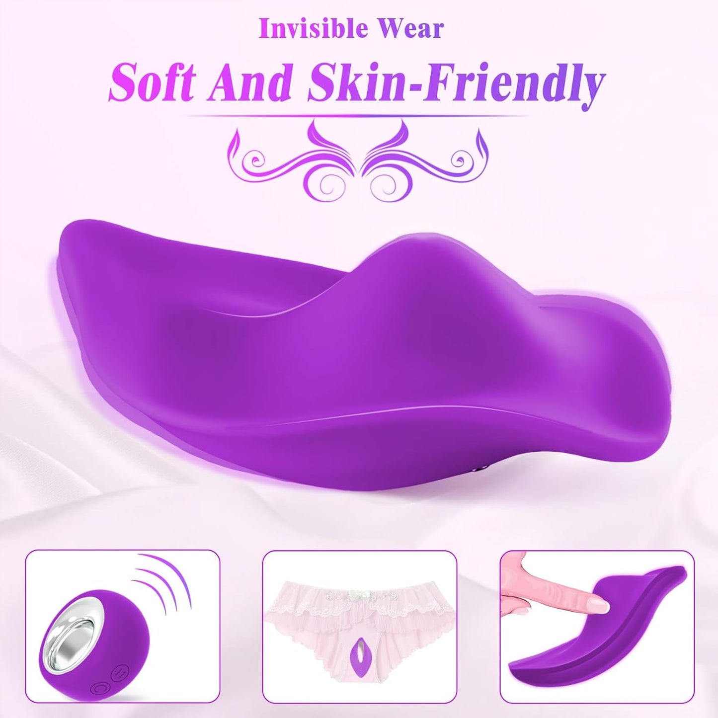 WhisperRose Wearable Panty Vibrator Remote 12 Modes - SinfulX - Personal Care > Sexual Wellness > Panty Vibrator