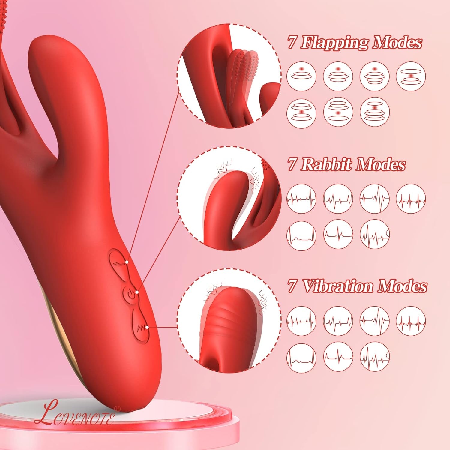 Rechargeable Body Massager for Women (Red) - SinfulX - 