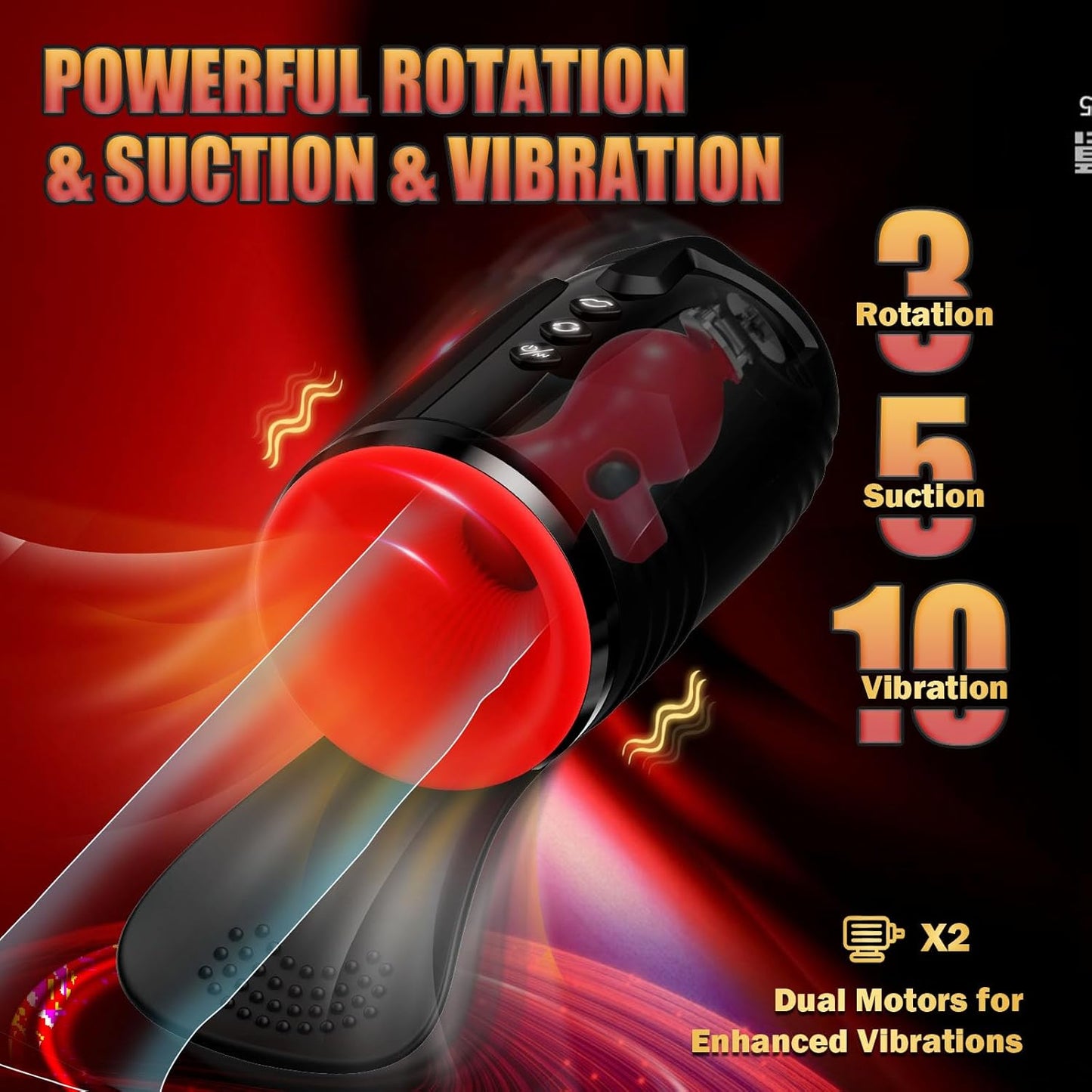 Male Masturbator Penis Pump with Testicle Vibrator, 4-In-1 Upgraded Male Sex Toys for Men with 3 Rotating, 5 Sucking & 10 Vibrating Modes, Hands-Free Pocket Pussy Blowjob Simulator Adult Toys