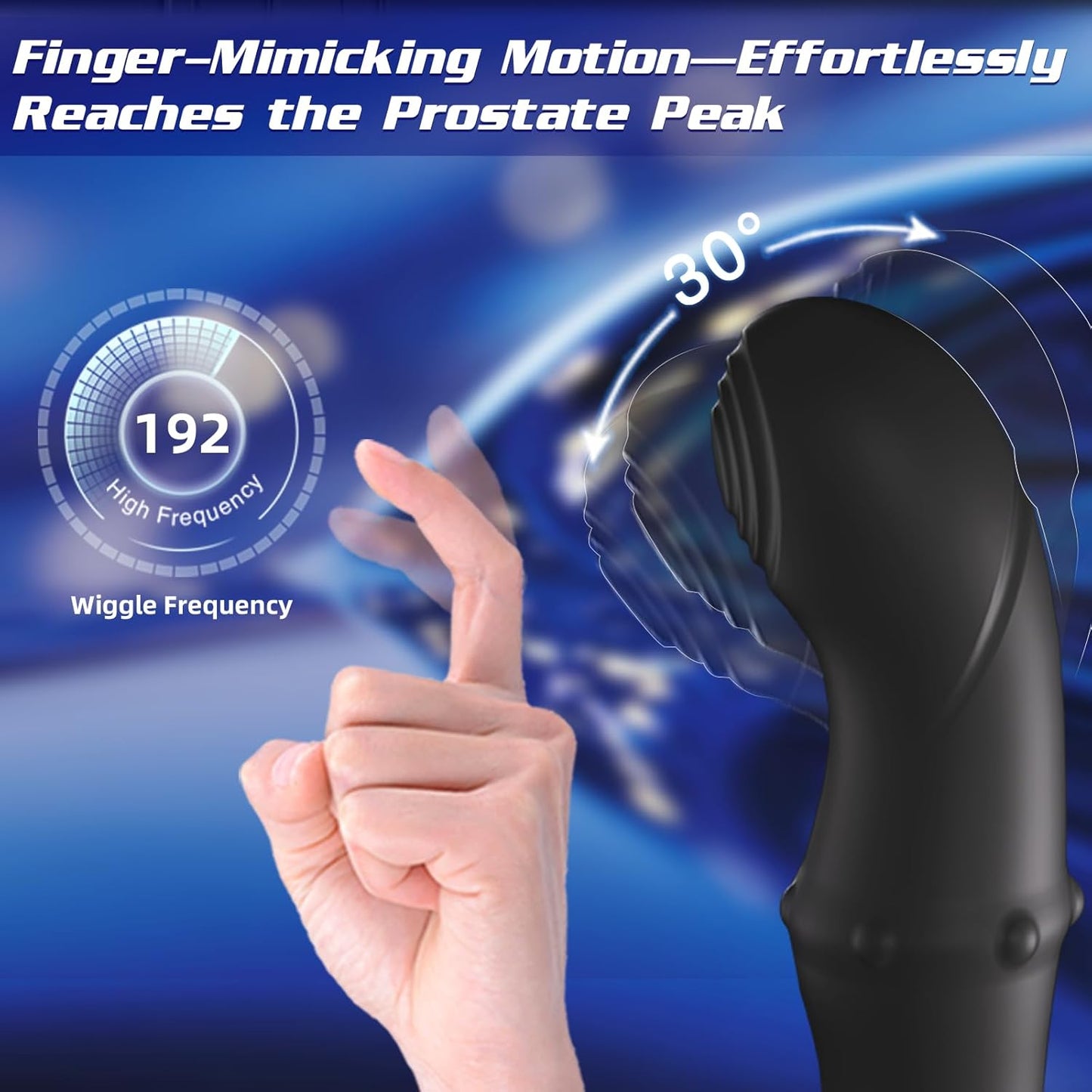 Wiggling Prostate Massager with Beaded Thrusting Ring, Vibrating Anal Butt Plug, App Remote Control Anal Male Adult Sex Toys for Men Women Couples, Anal Dildo Vibrator Sex Toy Game Play - SinfulX - 