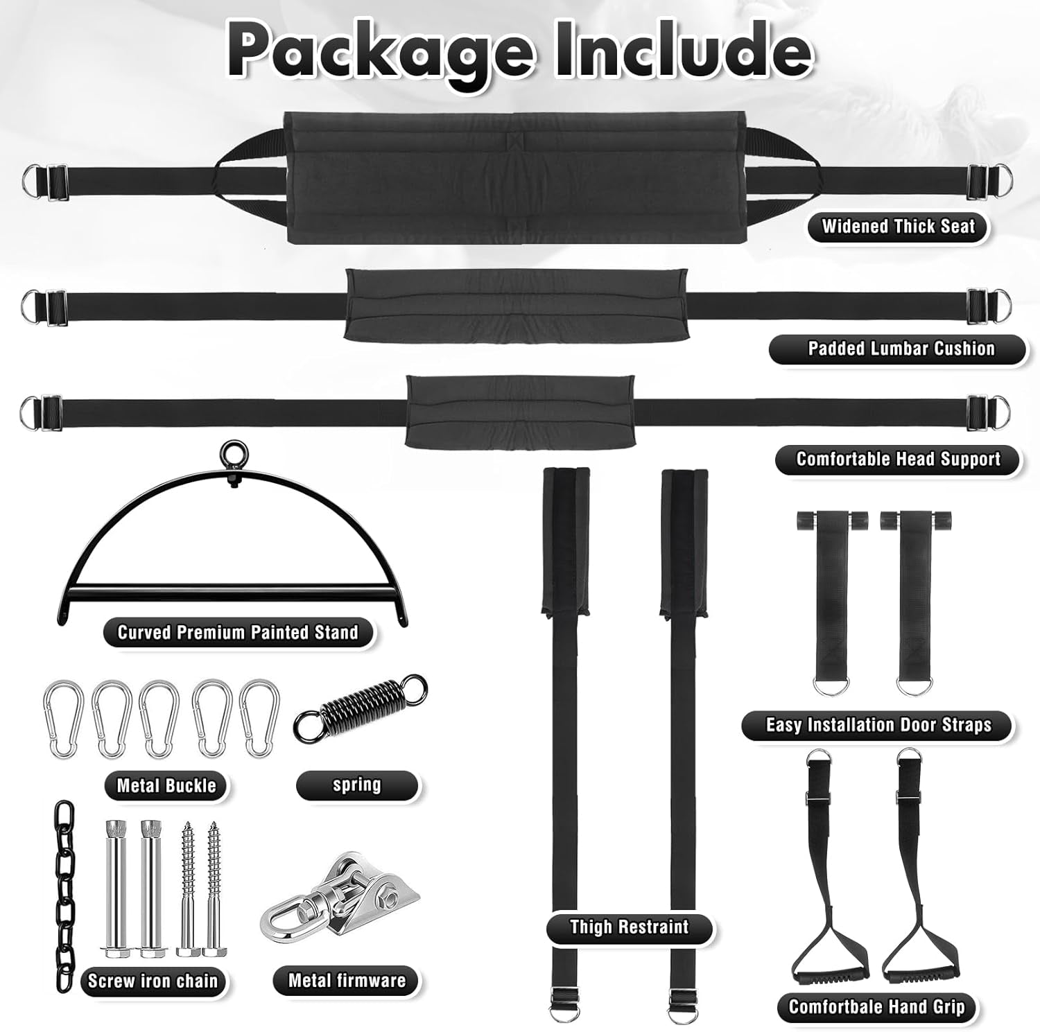 ShadowOrbit Black 360° Sex Swing Door & Ceiling - SinfulX - 