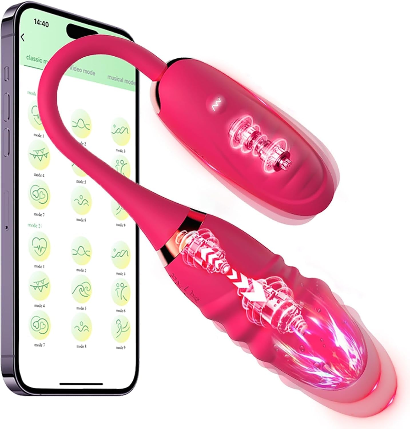 App Remote Control G Spot Vibrator for Couples Anal Double Ended Dildos Vibrators with 10 Vibration Modes Long Distance Remote Control Clitoris Stimulator Nipple Stimulator Female Sex Toys - SinfulX - 