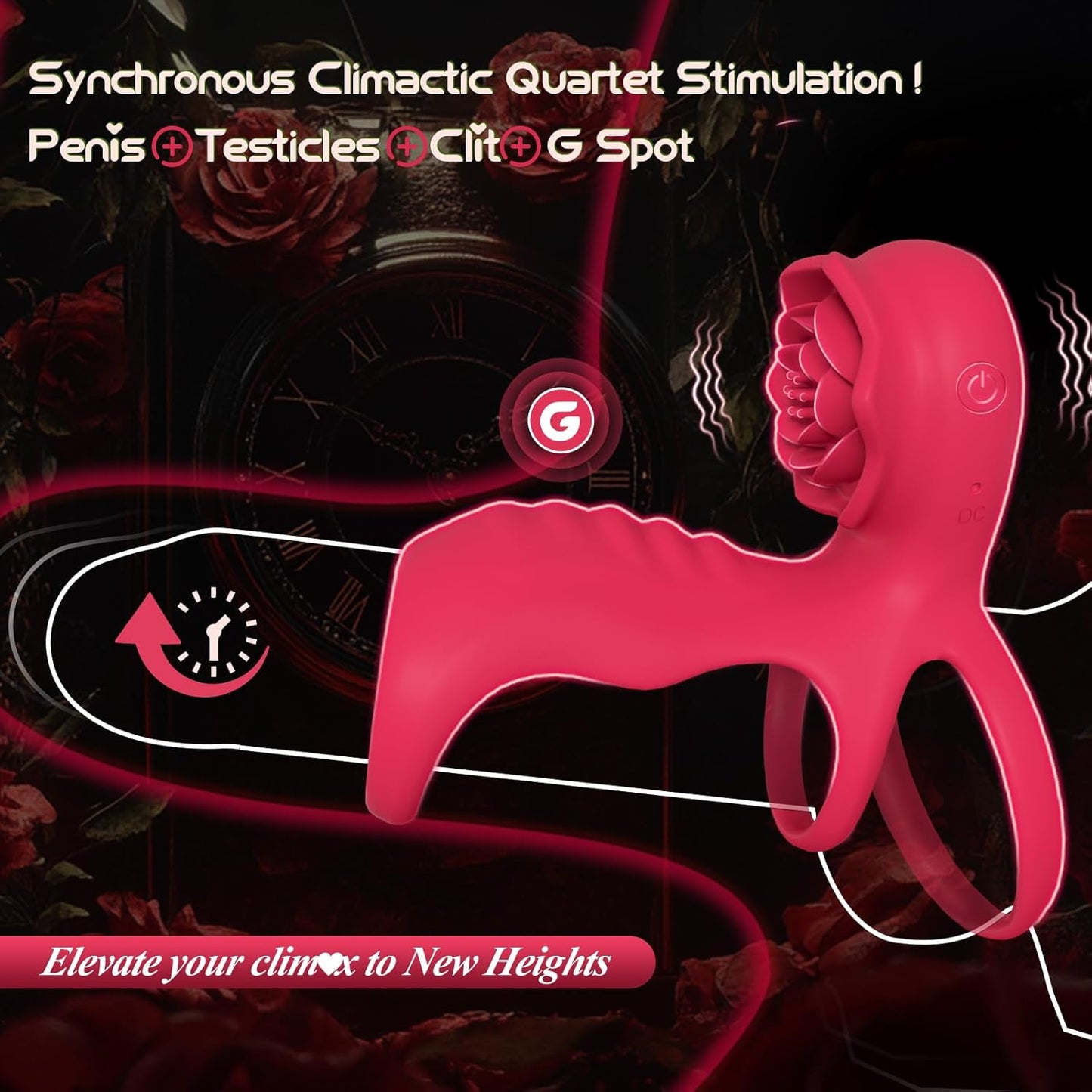 TriLock Cock Ring Extender Clit G - Spot Vibrator 9 Modes - SinfulX - Personal Care > Sexual Wellness > Couples Cock Ring