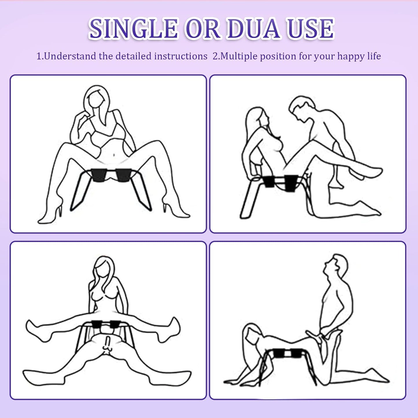 Multifunctional Sex Chair for Couples, BDSM Sex Furniture, Foldable Positioning Aid Chair, Suitable for Multiple Sex Positions, Ideal for Couples' Foreplay - SinfulX - 