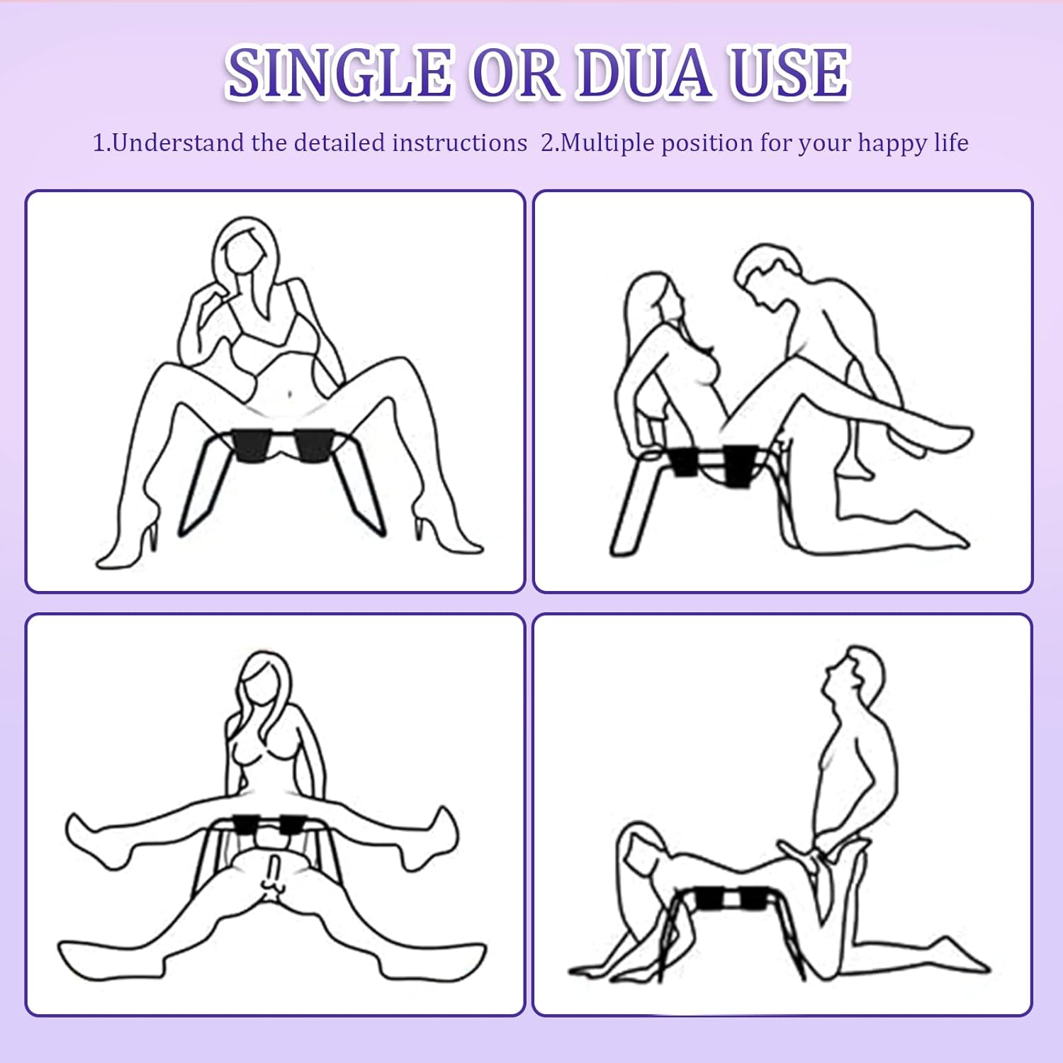 Multifunctional Sex Chair for Couples, BDSM Sex Furniture, Foldable Positioning Aid Chair, Suitable for Multiple Sex Positions, Ideal for Couples' Foreplay - SinfulX - 