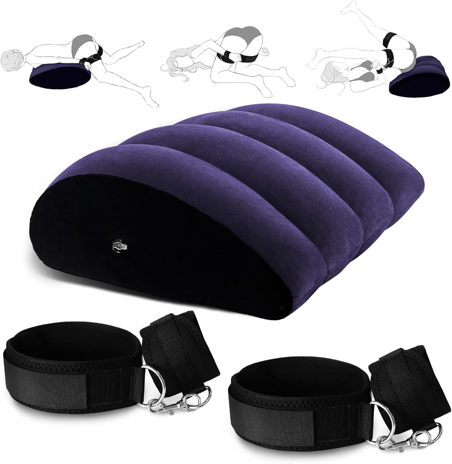 ArcBond Inflatable BDSM Arc Sex Pillow with Cuffs Set - SinfulX - Personal Care > Sexual Wellness > Sex Pillow