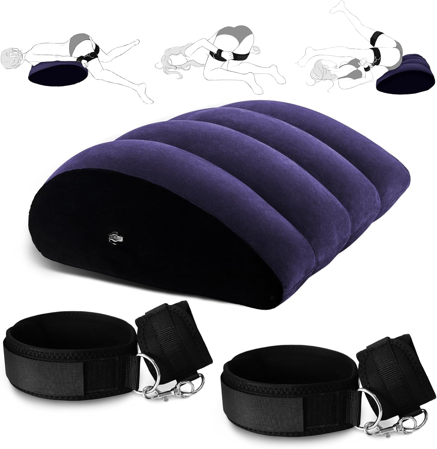 ArcBond Inflatable BDSM Arc Sex Pillow with Cuffs Set - SinfulX - Personal Care > Sexual Wellness > Sex Pillow