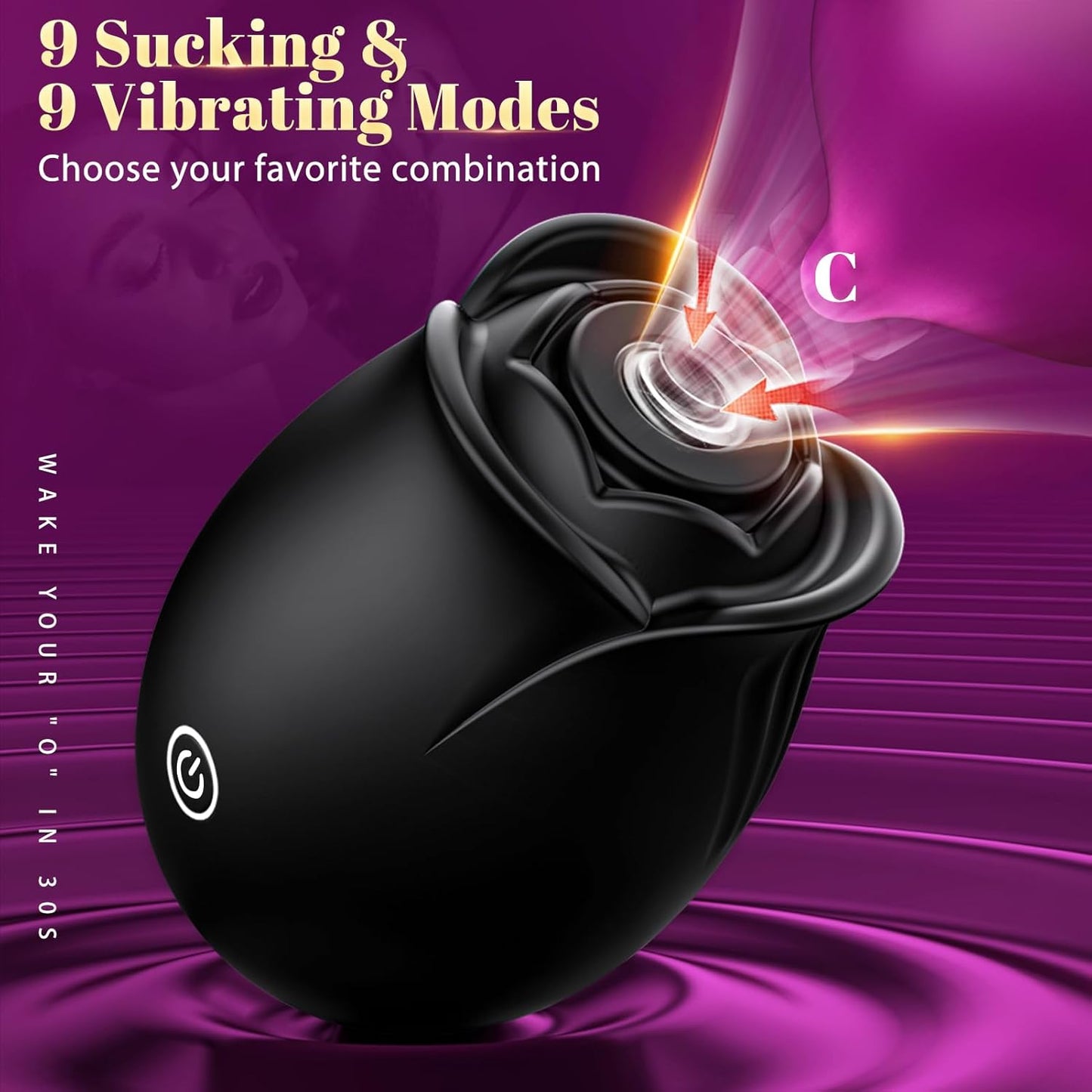 Rose Sex Toy Adult Toys - APP Rose Vibrator for Women Sex Toys with 9 Sucking & Vibrating, G Spot Vibrator Adult Sex Toys, Womens Clit Nipple Sucker Vibrators for Female Couples Sex Furniture - SinfulX - 