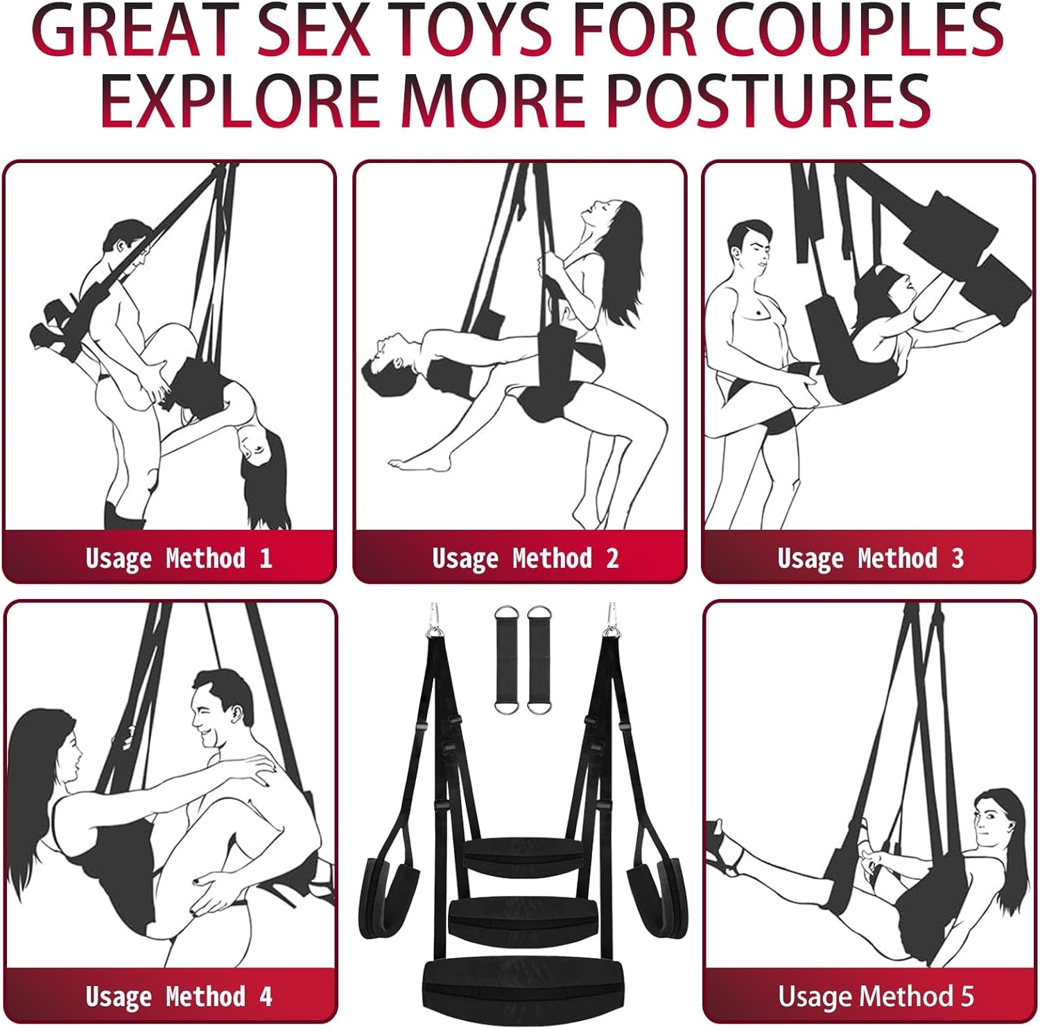 VelvetBond BDSM Door Sex Swing 800lb Cushioned - SinfulX - 