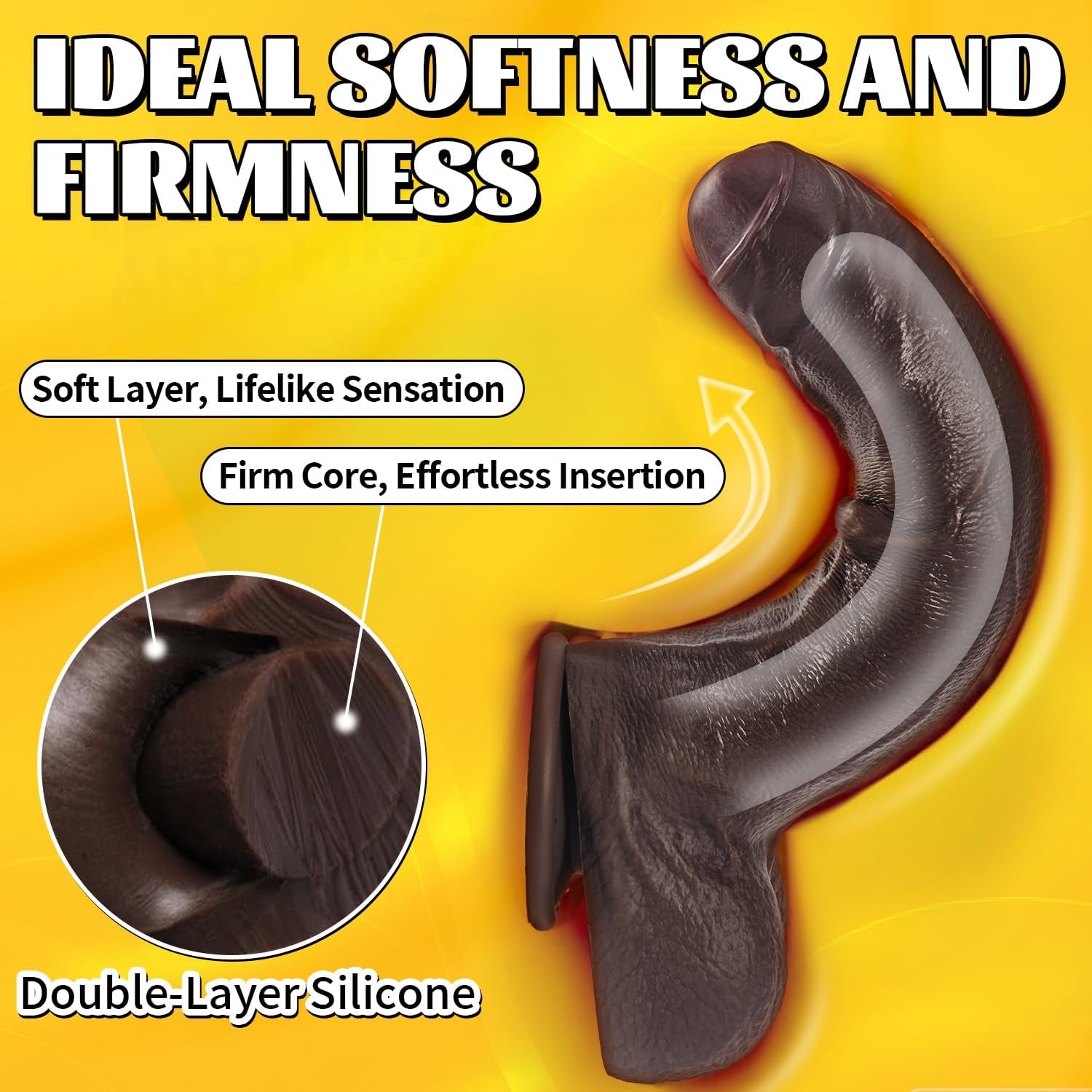 10'' Big Black Dildo with Movable Skin, Realistic Foreskin Dildo Uncut Dildos, Huge Thick BBC, Real Skin Dual Silicone Dildos with Strong Suction Cup, Adult Sex Toys for Men, Women and Gays - SinfulX - 