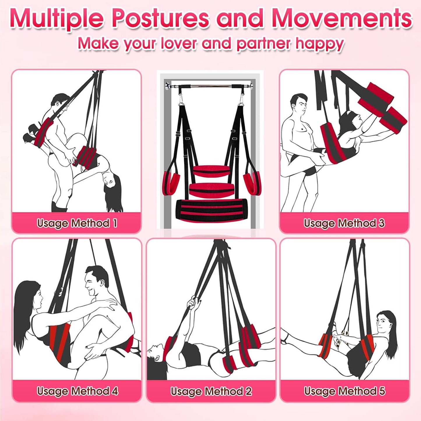 AeroBound Adjustable BDSM Sex Swing for Couples - SinfulX - 