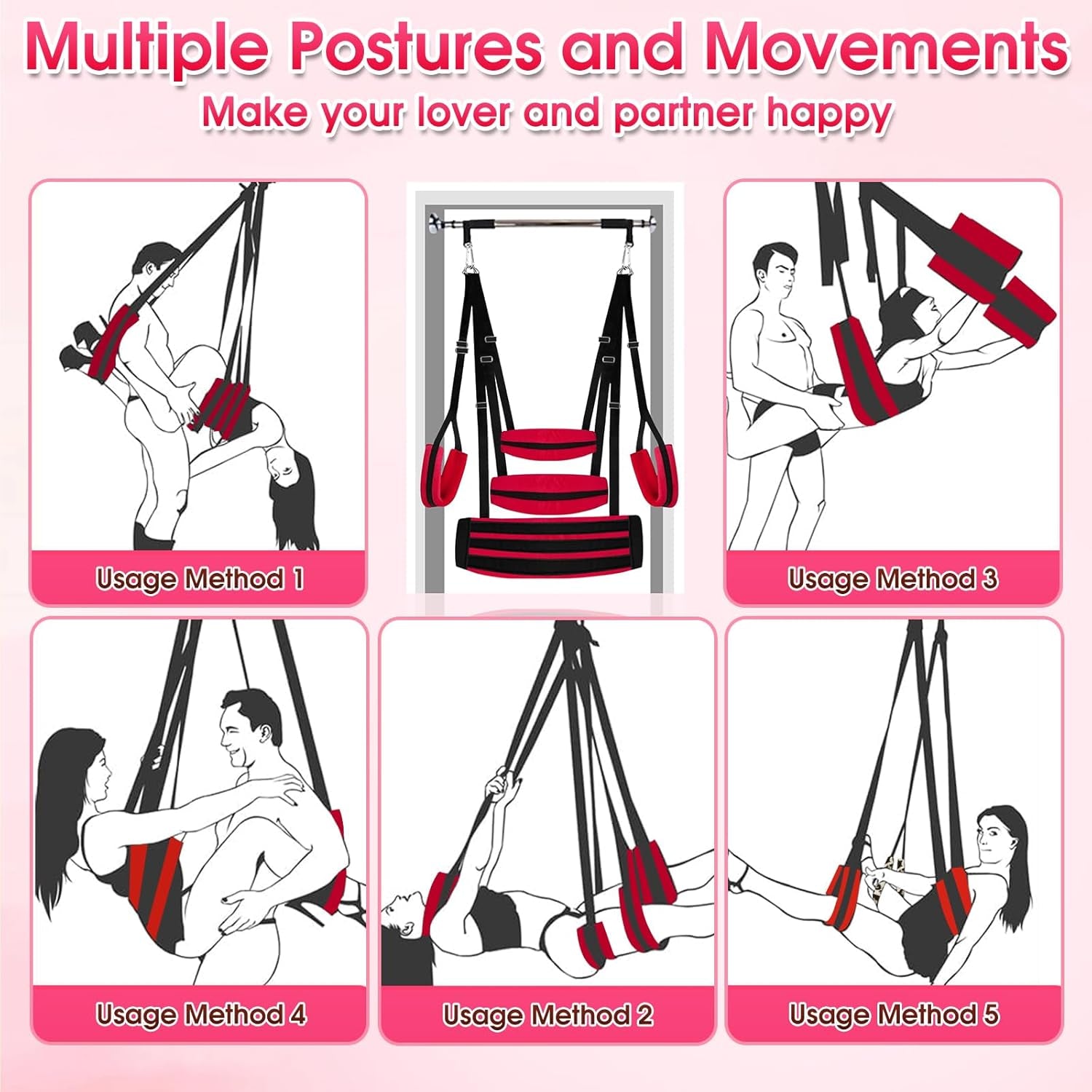 AeroBound Adjustable BDSM Sex Swing for Couples - SinfulX - 