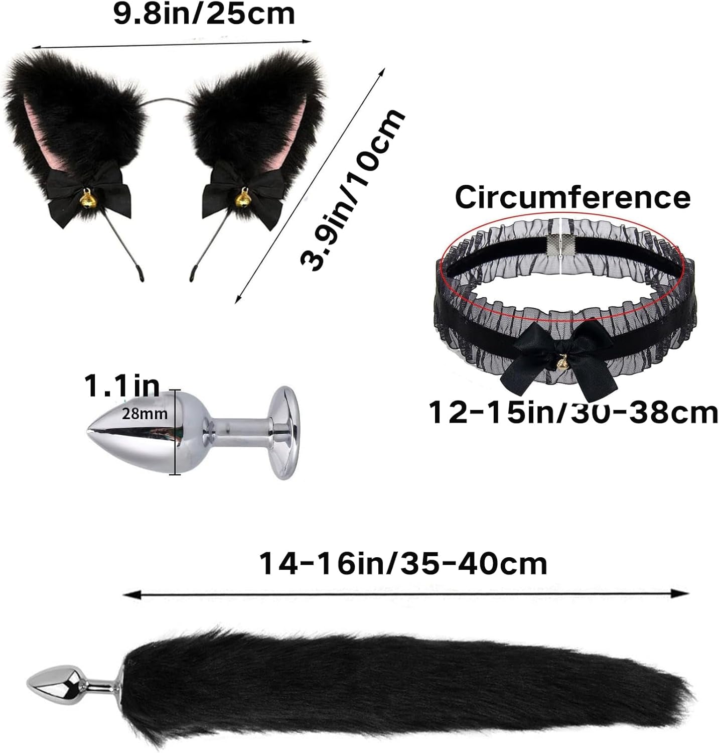WildDesire Faux Fur Tail Plug BDSM Cosplay Set - SinfulX - 