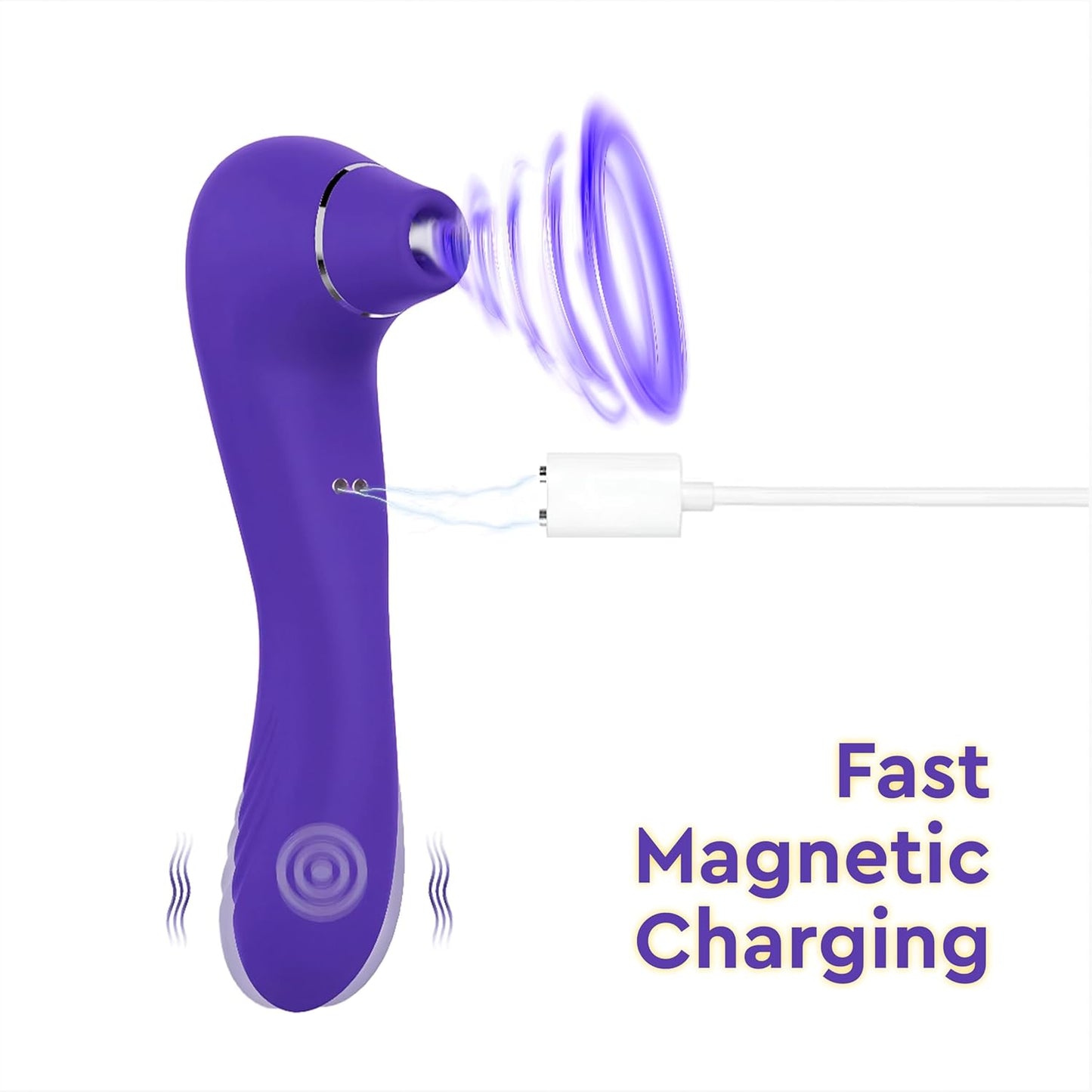 Adult Sex Toys Vibrator Wand Women, 2 in 1 Clitoral Stimulator G Spot Vibrator with 10 Powerful Licking & Vibrating Modes, Couples Sex Novelties Clit Female Vibrator (Women) - SinfulX - 