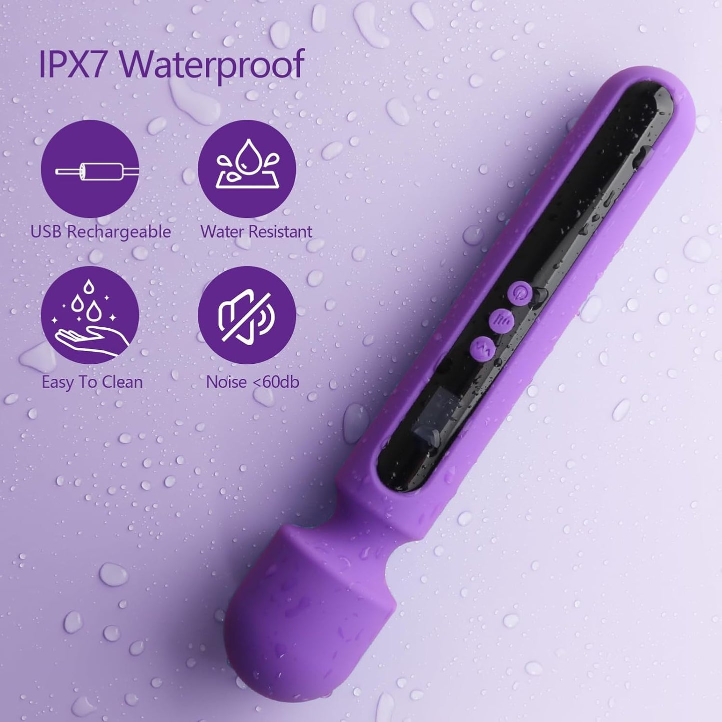 VoltAura 12" Wand Vibrator LCD Display 10 Modes Rechargeable - SinfulX - Personal Care > Sexual Wellness > Wand Vibrator