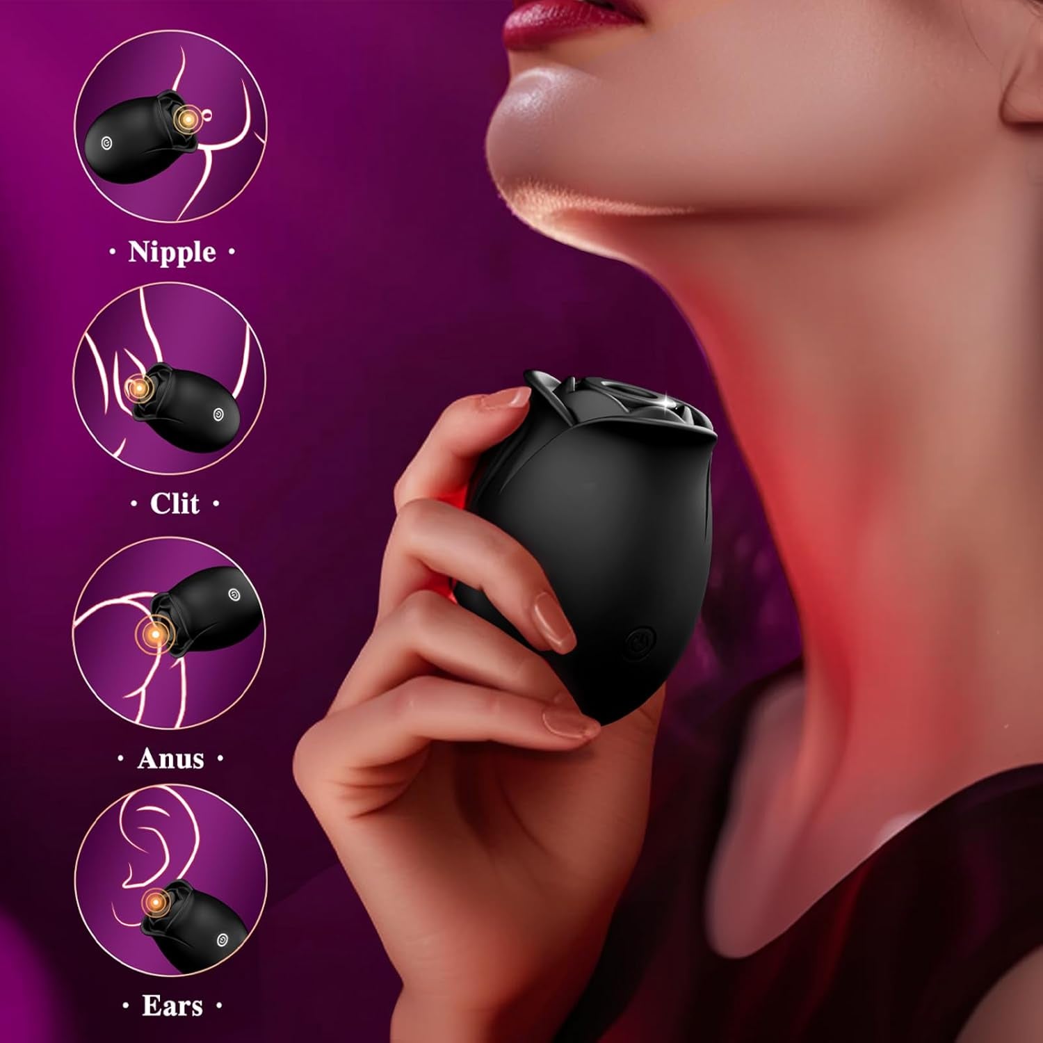 Rose Sex Toy Adult Toys - APP Rose Vibrator for Women Sex Toys with 9 Sucking & Vibrating, G Spot Vibrator Adult Sex Toys, Womens Clit Nipple Sucker Vibrators for Female Couples Sex Furniture - SinfulX - 