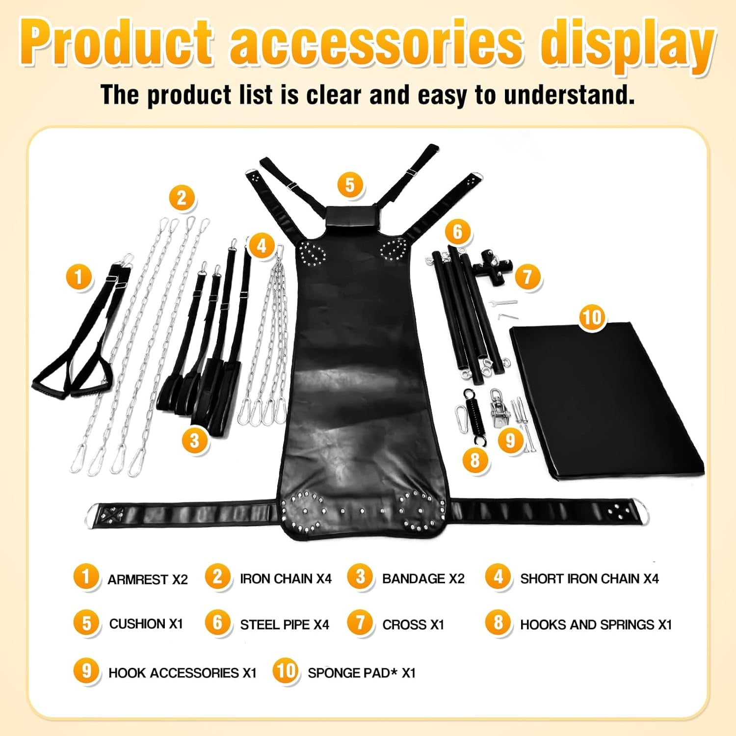 SteelRise Adjustable Heavy - Duty Ceiling Sex Swing - SinfulX - 