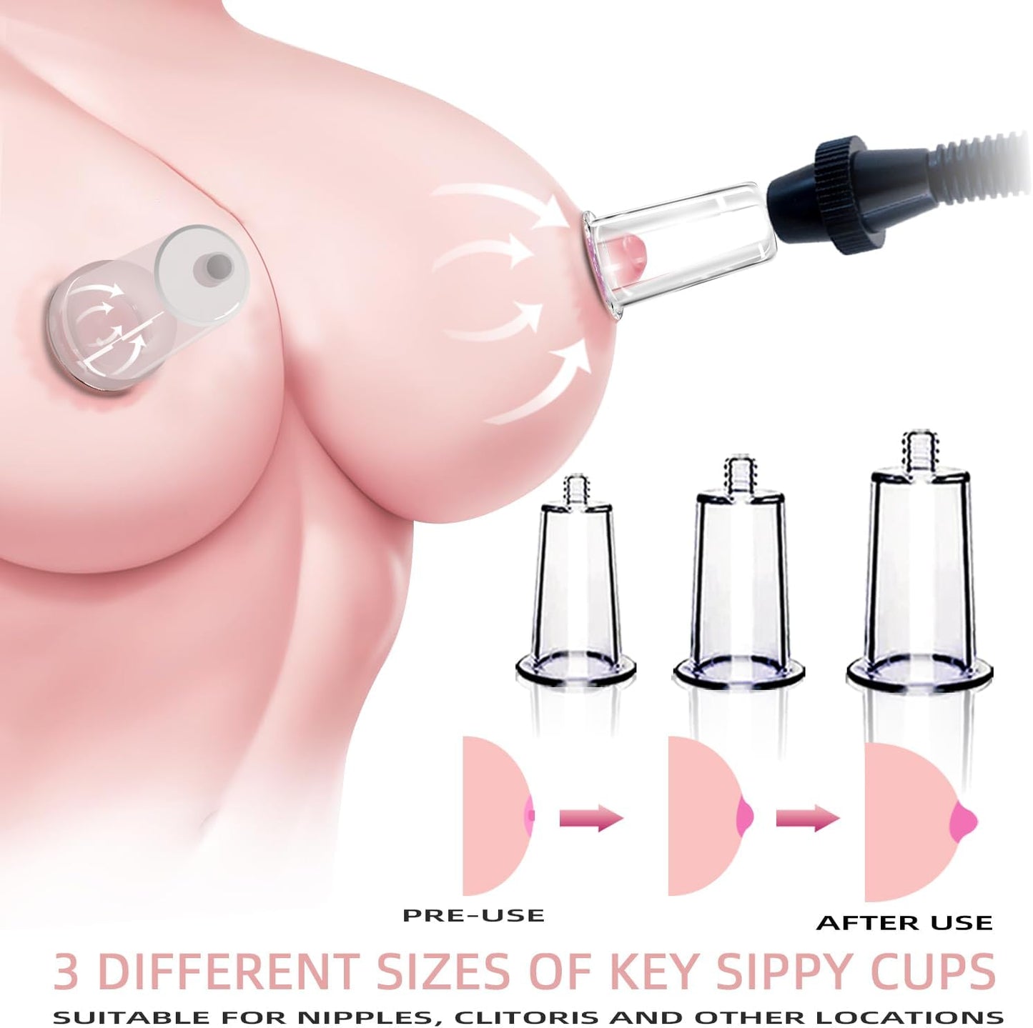 VesperX Pussy & Nipple Pump Set with 5 Cups | Manual Vacuum Pump