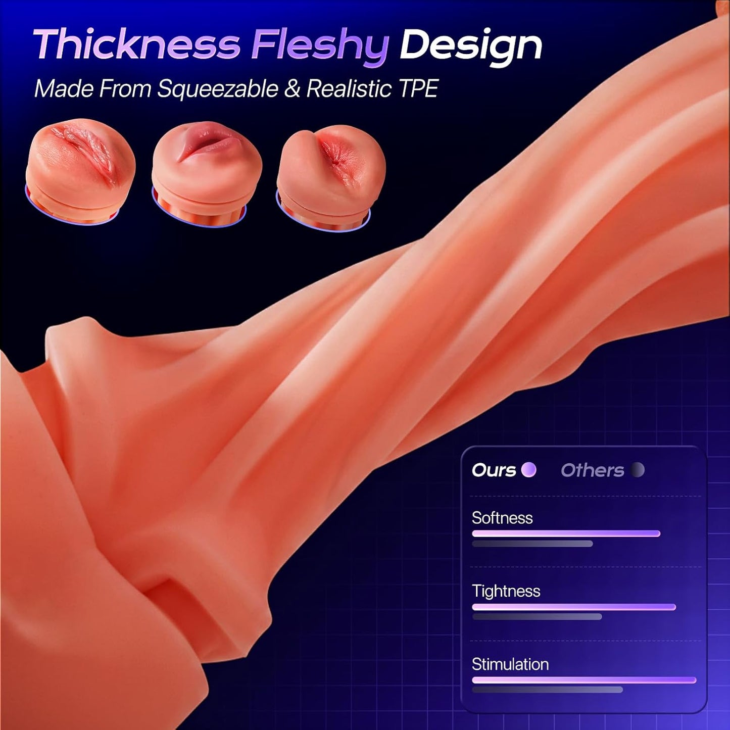 Mens Sex Toy Adult Toys - 3 Sleeves Sets AI Sync APP Male Masturbator Sex Toys for Men with 9 Sucking & 9 Vibrating, Pocket Pussy Penis Pump, Colorful Lighting Stroker Erotic Massage Kits - SinfulX - 
