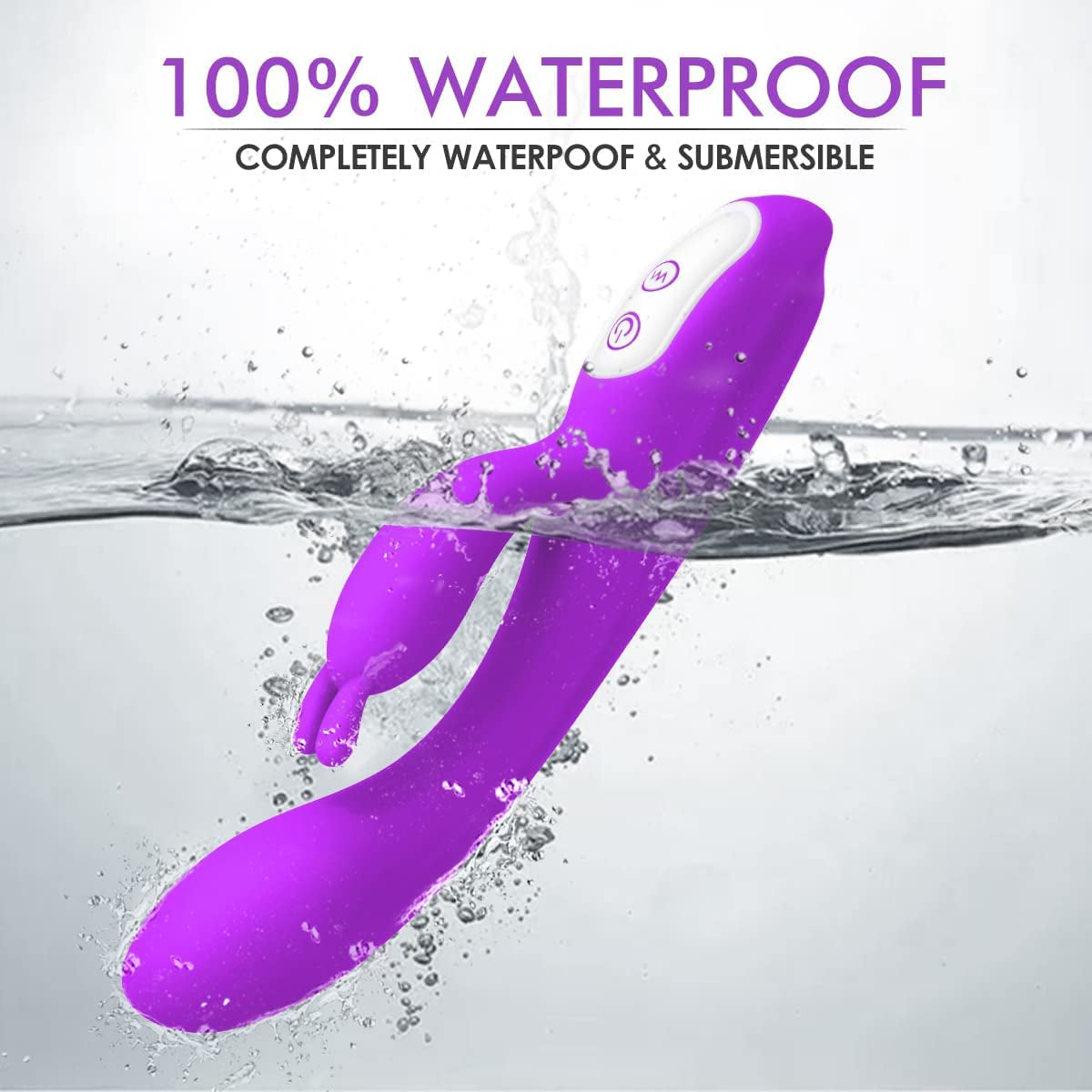G Spot Rabbit Vibrator with Heating Function and Bunny Ears for Clitoris G-Spot Stimulation,Waterproof Dildo with 9 Powerful Vibrations Dual Motor Stimulator for Women or Couple Fun(Purple)