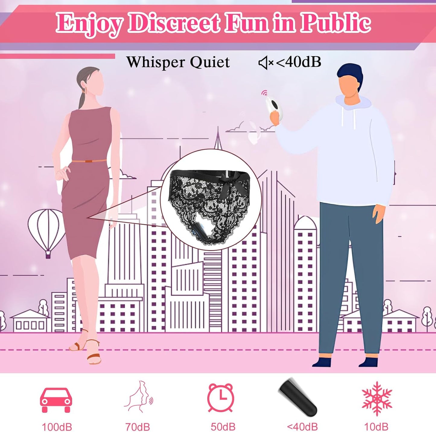 LaceWhisper Lace Remote Panty Vibrator 10 Modes - SinfulX - Personal Care > Sexual Wellness > Panty Vibrator