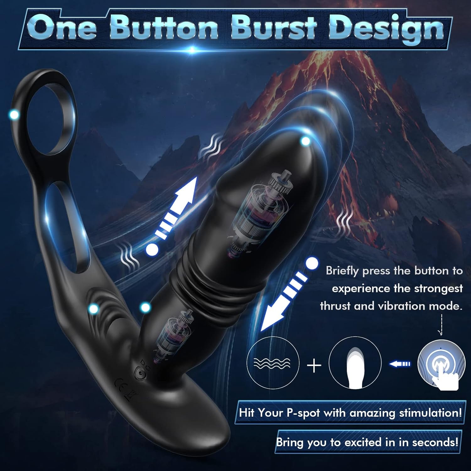 EnduroThrust App Control Thrusting Prostate Massager Cock Ring - SinfulX - Personal Care > Sexual Wellness > Prostate Massager Cock Ring