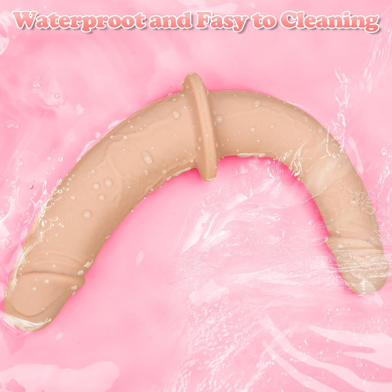 Strap on Dildo Womens Sex Toys - Double Ended Dildo Silicone Fantasy Long Dildos Hands Free Masturbators, Strap on Harness Big Anal Dildos Female Sex Toys Adult Toys for Women（Flesh - SinfulX - 