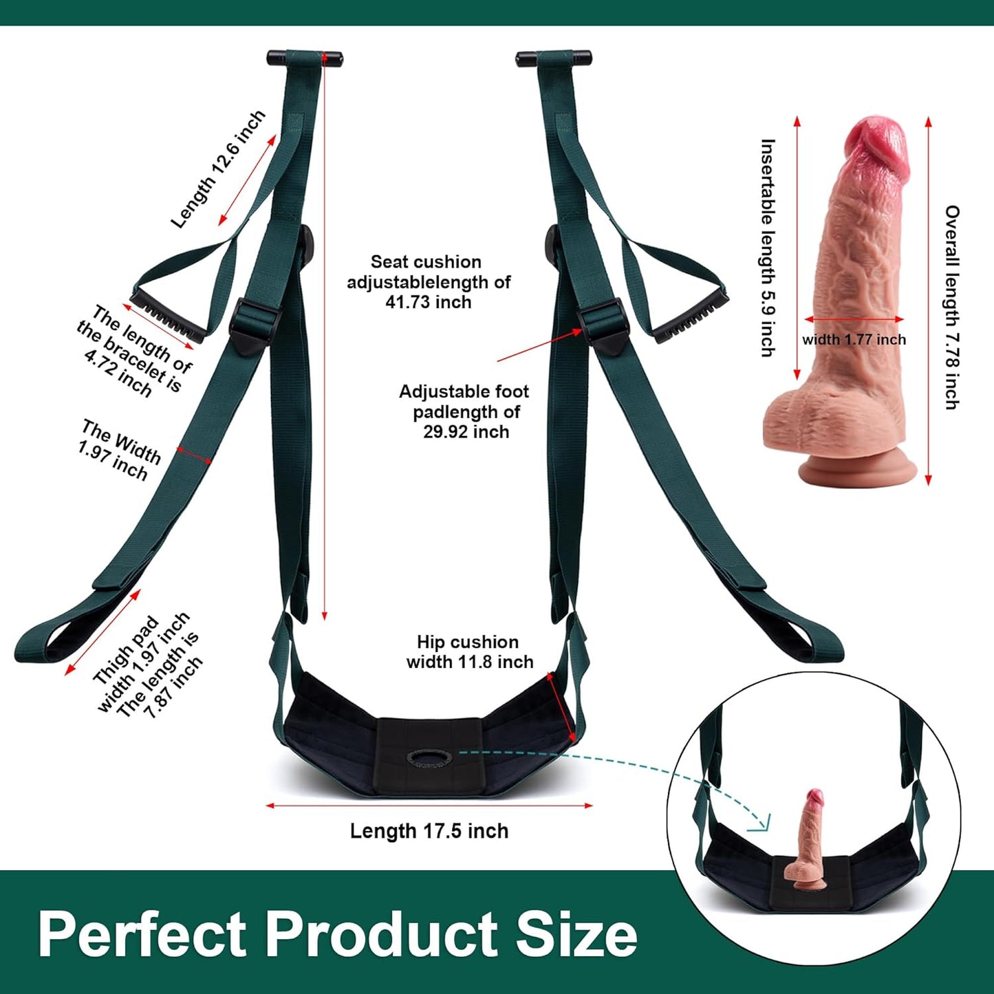 DuoLuxe Premium Door Sex Swing with Dildo & Seat - SinfulX - Personal Care > Sexual Wellness > Sex Swing