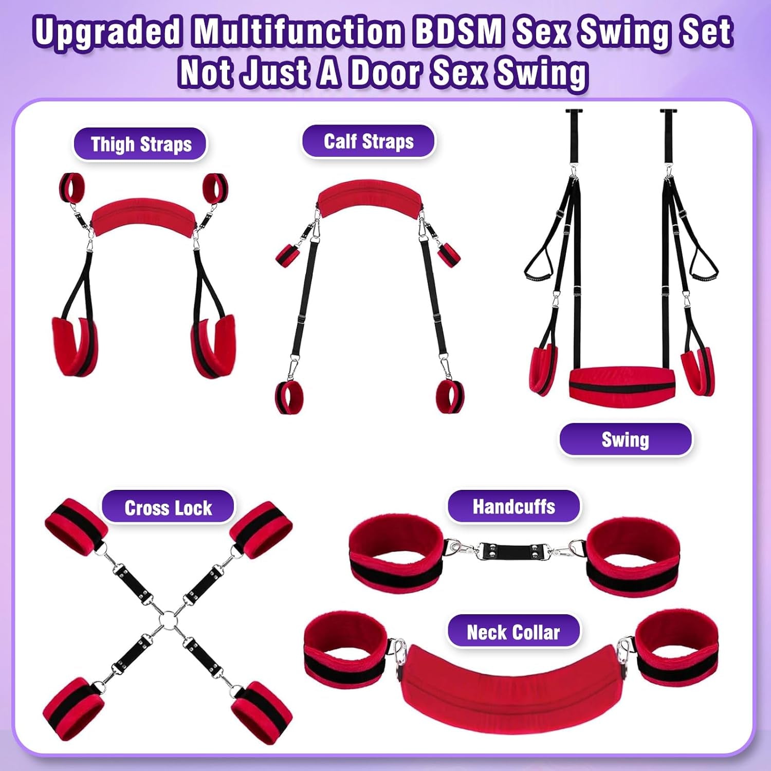 BondaraX BDSM Door Sex Swing Restraint Kit 300lb - SinfulX - Personal Care > Sexual Wellness > Sex Swing