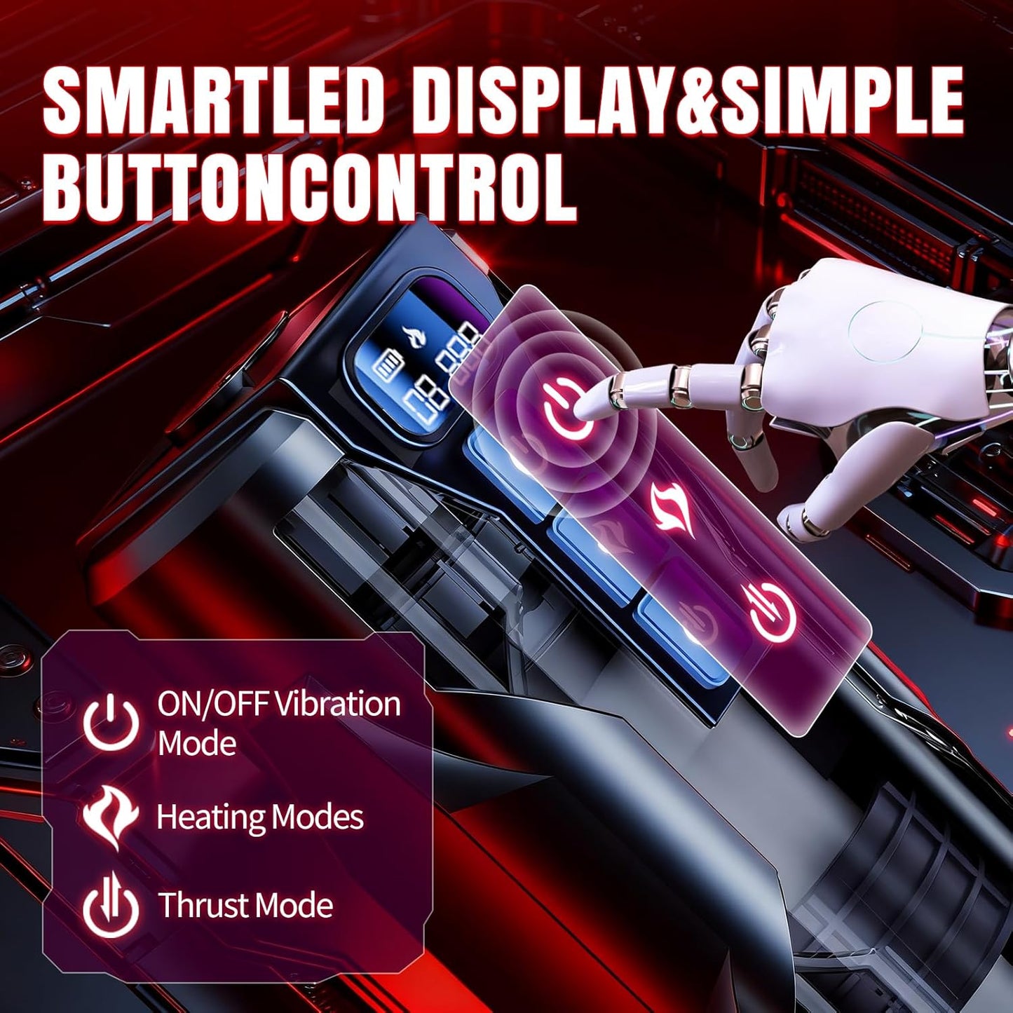 Male Masturbator Sex Toys for Men – Bootypop Automatic Male Sex Toys with Realistic Ass Vagina 360° Heating 10 Vibration & 7 Thrusting Modes for Stroker, Pocket Pussy LCD Display Adult Toys - SinfulX - 