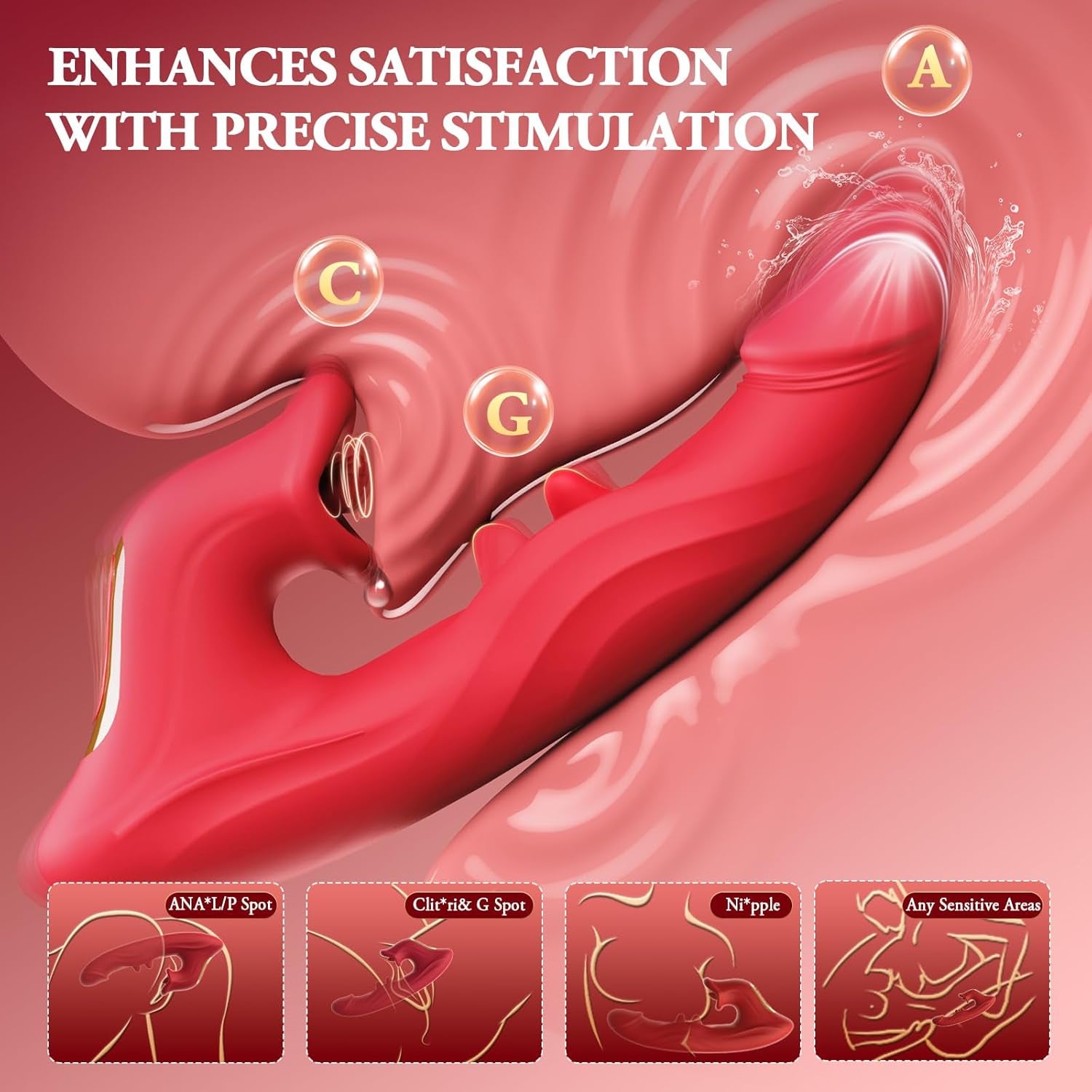 ZenvyX Thrusting Rabbit Licking Vibrator 4 - in - 1 10 Modes G - Spot - SinfulX - Personal Care > Sexual Wellness > Tongue Vibrator