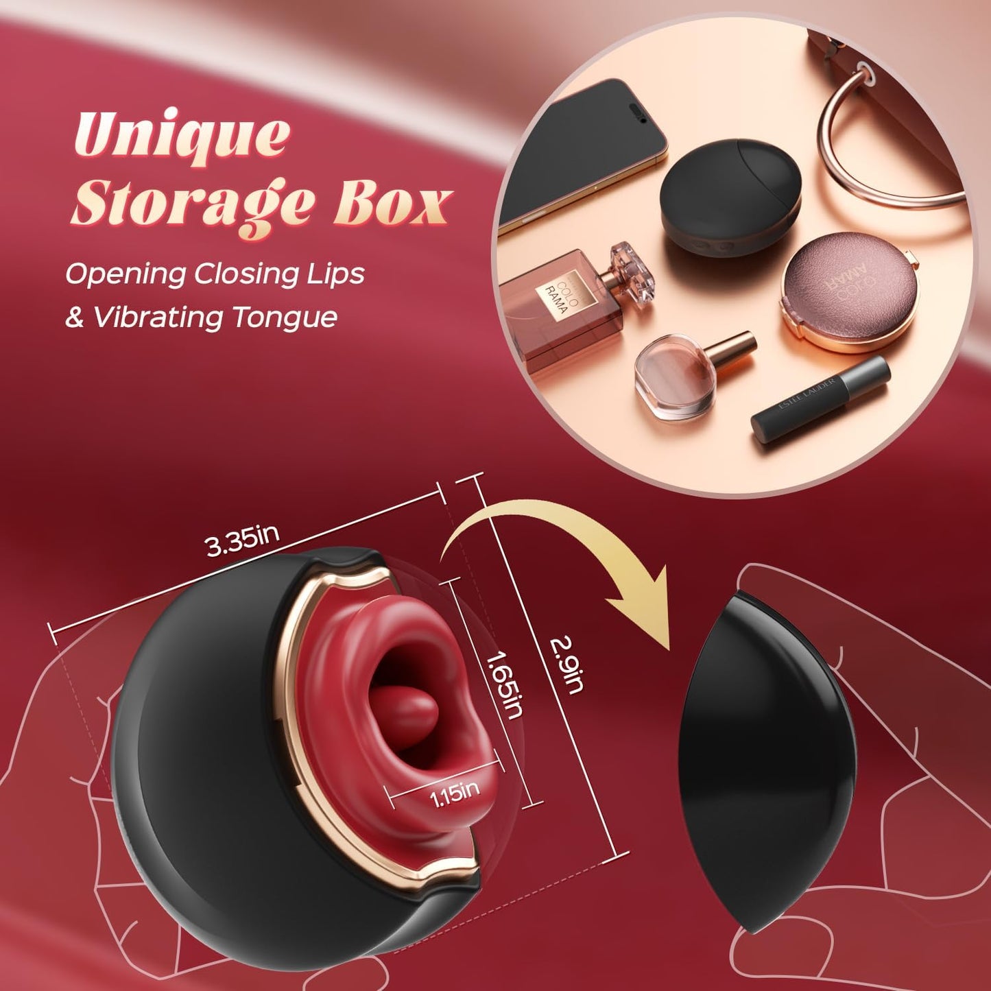 ElyraLuxe Rose Tongue Vibrator 3 - in - 1 10 Modes Clit Toy - SinfulX - Personal Care > Sexual Wellness > Tongue Vibrator