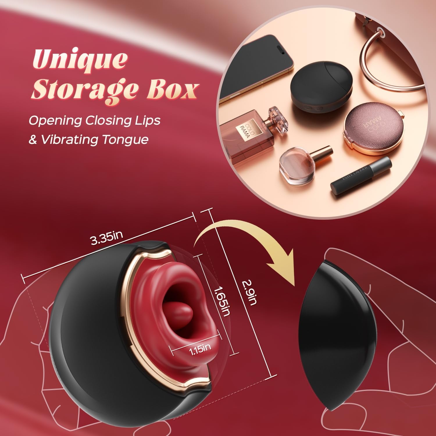 ElyraLuxe Rose Tongue Vibrator 3 - in - 1 10 Modes Clit Toy - SinfulX - Personal Care > Sexual Wellness > Tongue Vibrator