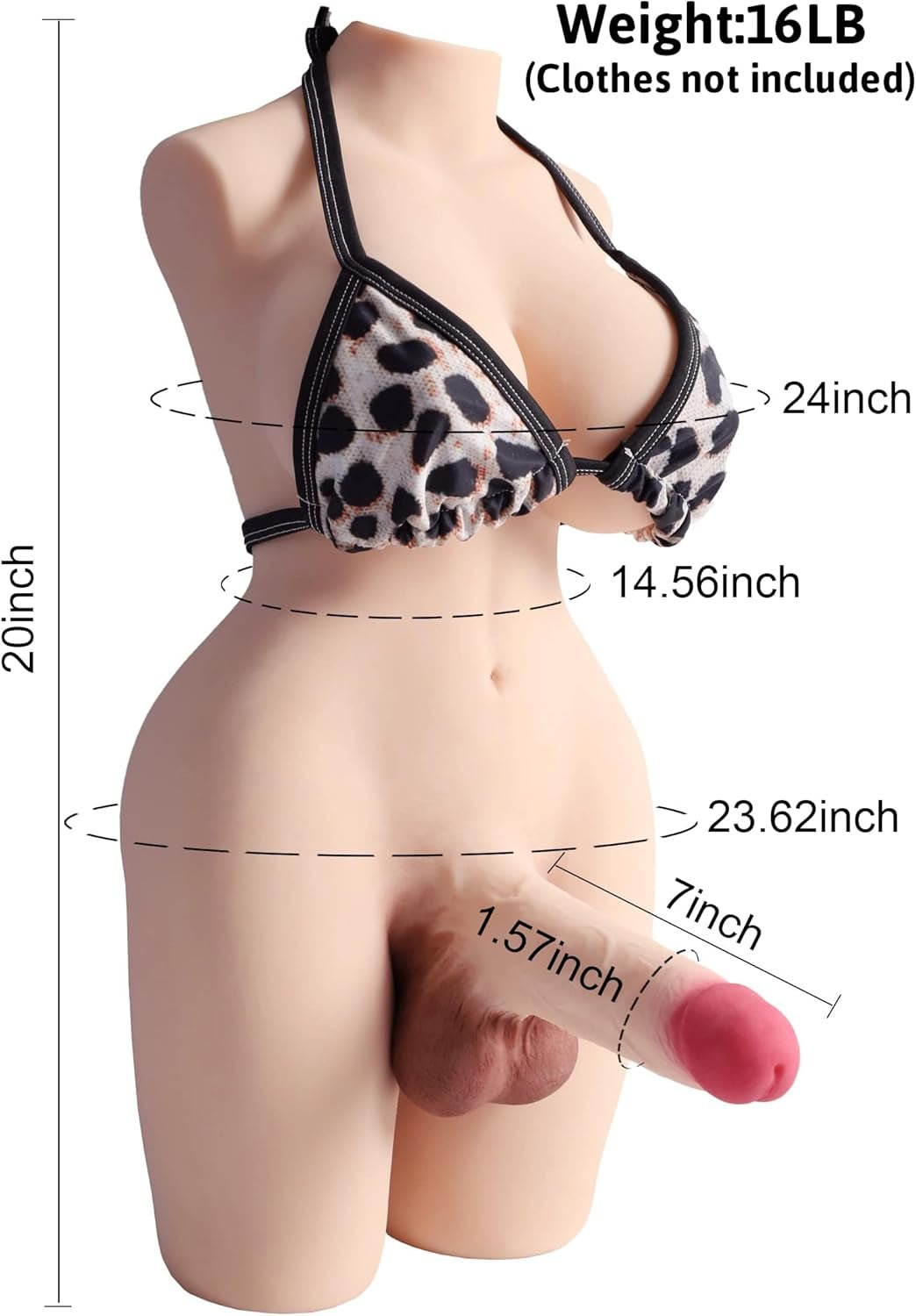 Shemale Sex Doll for Women Sex Torso with Huge Dildo Sex Doll Full Body Trans with Big Penis Torso Male Masturbator Adult Sex Toys for Men - SinfulX - 