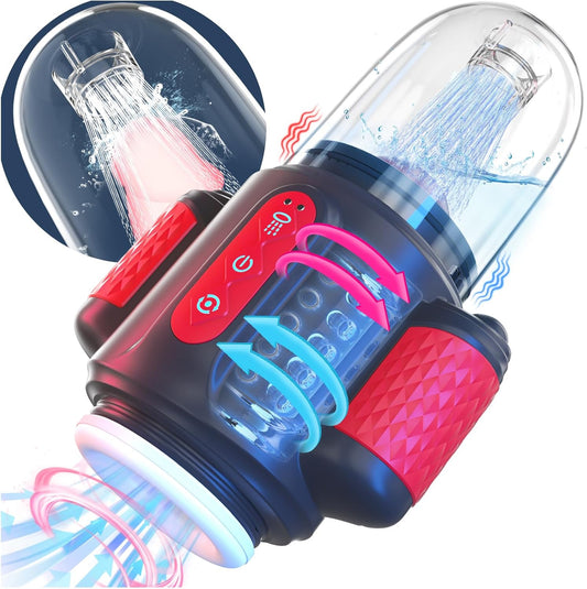 HydroPulse 7 - in - 1 Water Spray Rotating Suction Male Masturbator - SinfulX - Personal Care > Sexual Wellness > Male Suction Vibrator