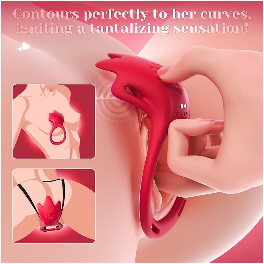 PetalDrive Rose Cock Ring Clit Stimulator App Control - SinfulX - Personal Care > Sexual Wellness > Couples Cock Ring