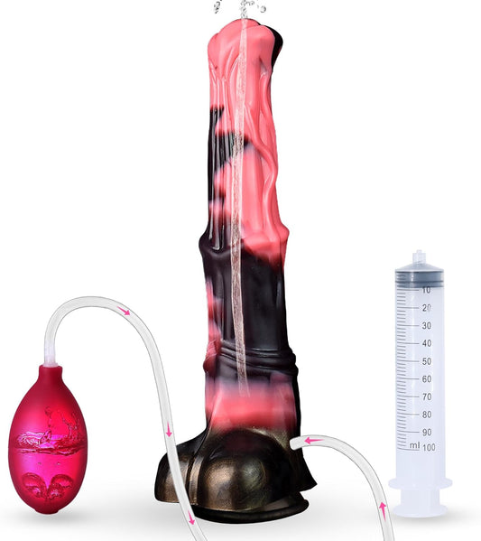 Squirting Horse Dildo Sex Toys with Suction Cup, 12Inch Long Fantasy Huge Thick Anal Dildo Big Silicone Adult Sex Toy for Men and Women G Spot Couples