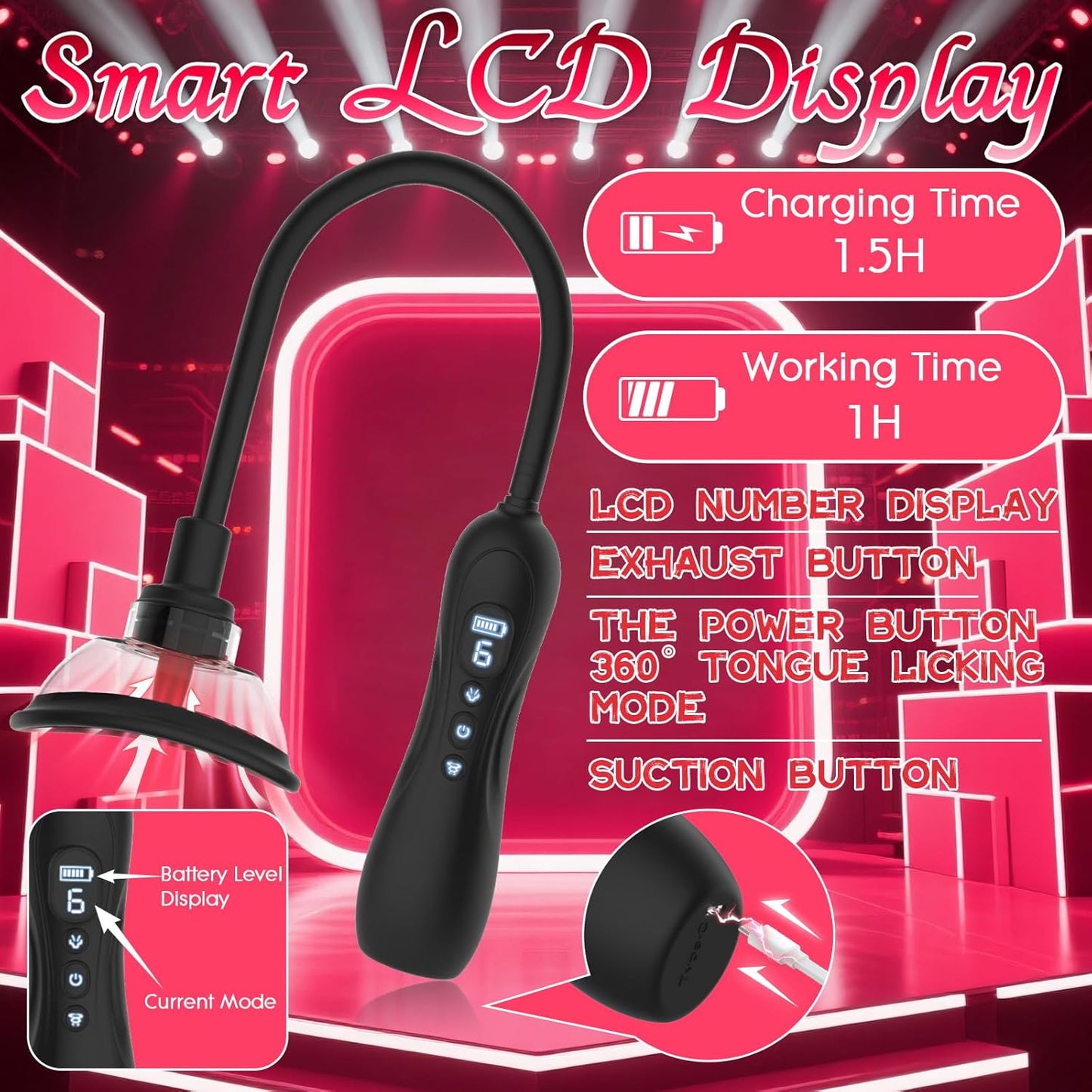 LuxePulse Electric Pussy Pump 6 Suction 9 Modes - SinfulX - Personal Care > Sexual Wellness > Pussy Pump