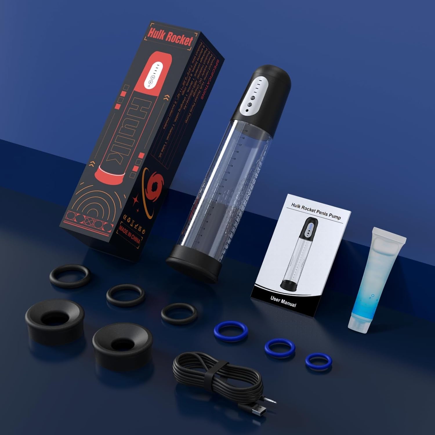 Electric Penis Pump Sex Toys - Automatic Penis Vacuum Enlargement Pump with 4 Suction Intensities, Digital Display & Powerful Suction, Rechargeable Adult Toys Training for Men Stronger Bigger Erection - SinfulX - 