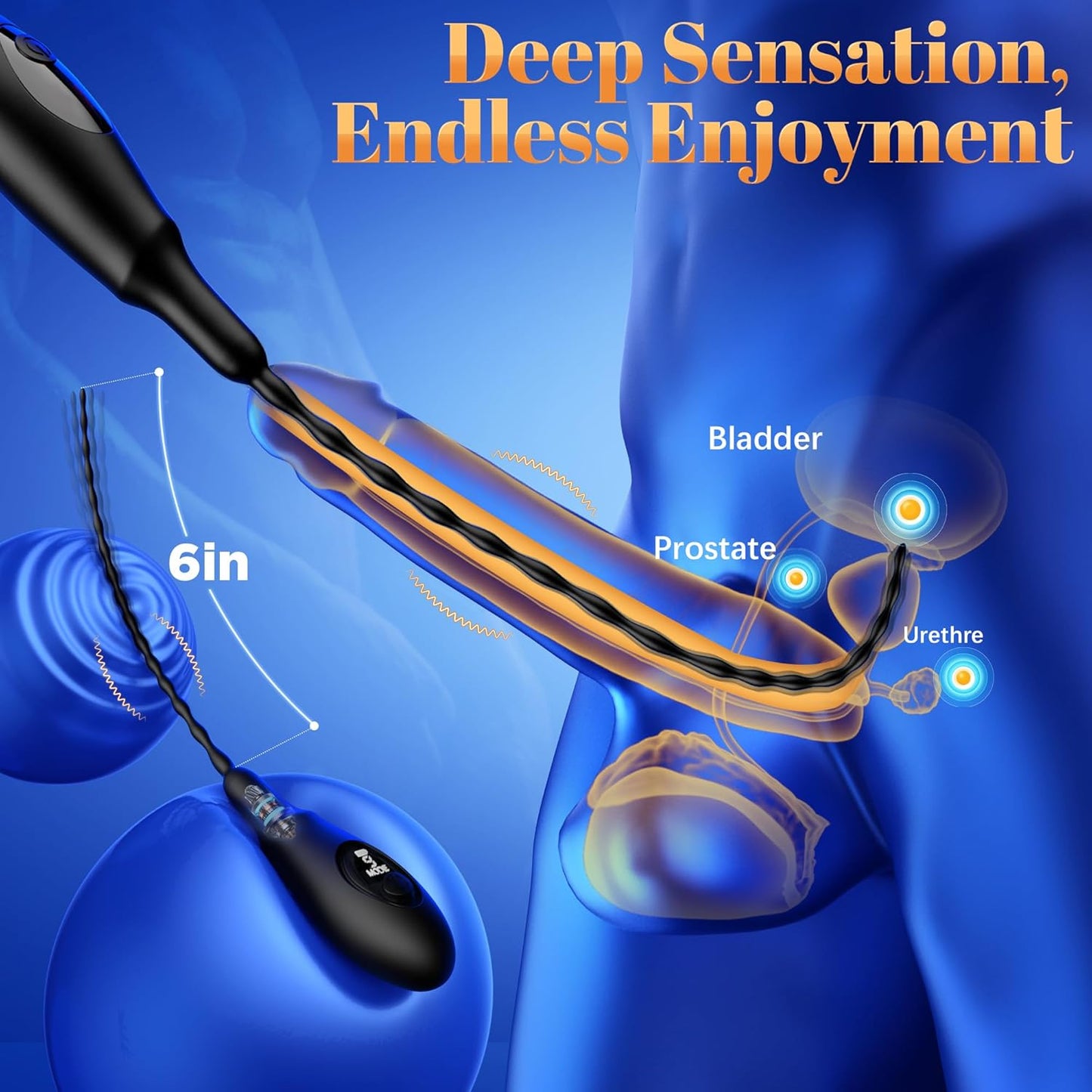 VantaPulse Vibrating Urethral Sound 9 Modes LED - SinfulX - Personal Care > Sexual Wellness > Penis Plug