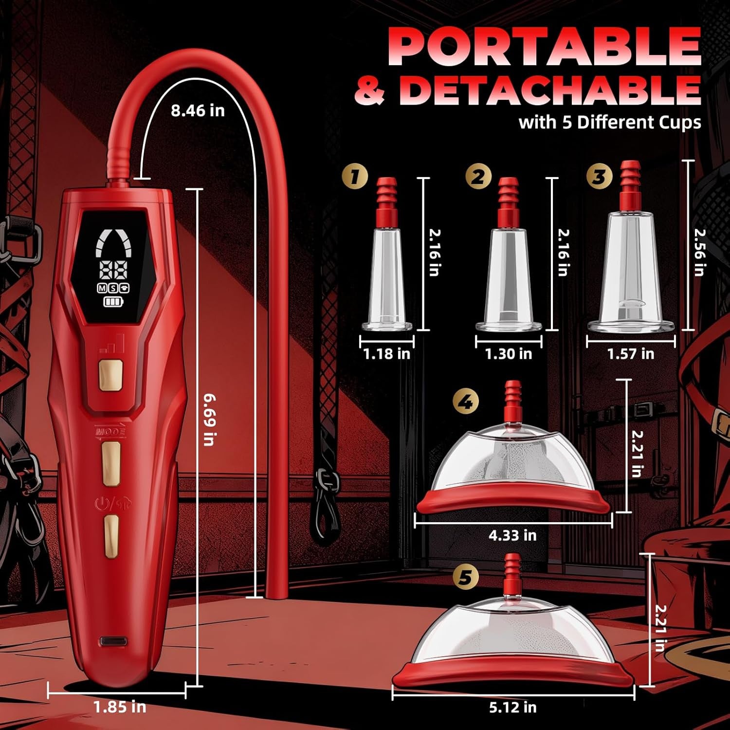 NoctyraX Electric Pussy Pump Digital 5 Cups - SinfulX - Personal Care > Sexual Wellness > Pussy Pump