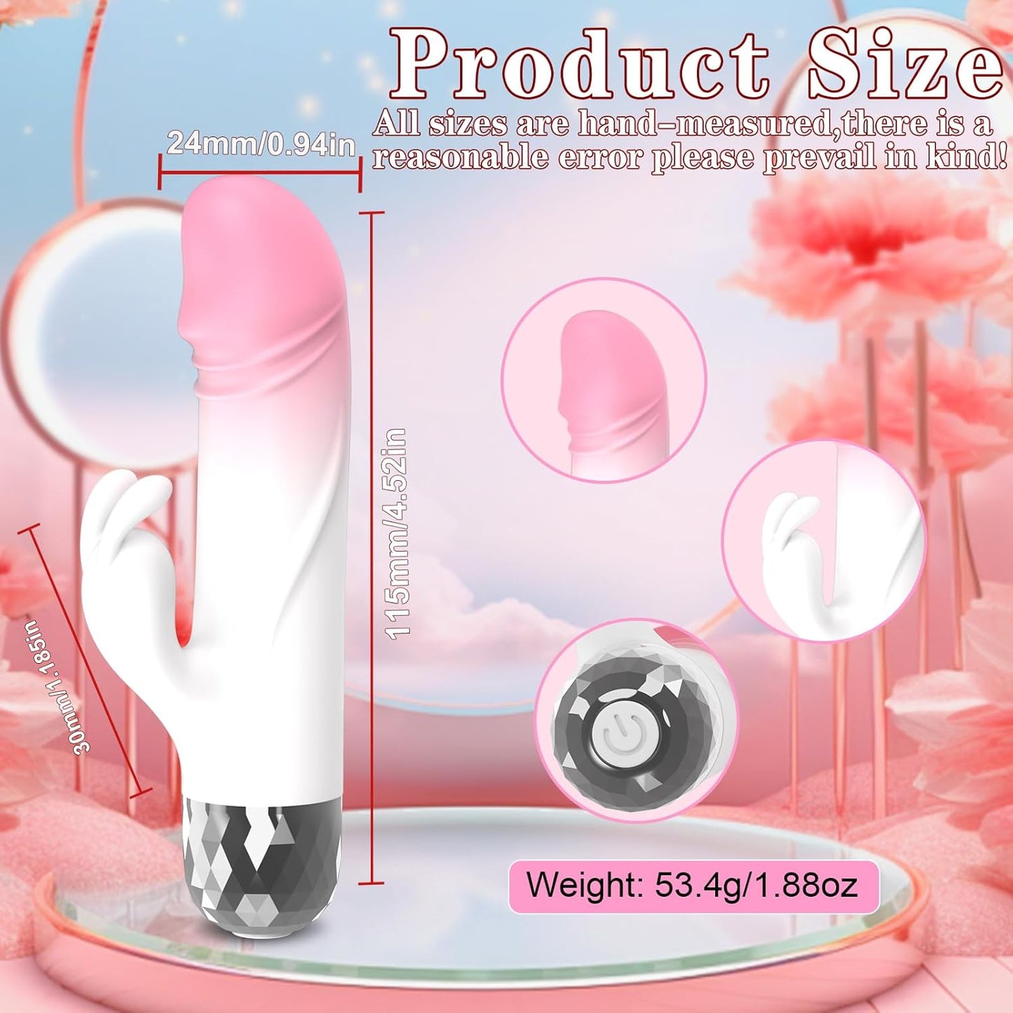 Mini G Spot Vibrator Dildo Sex Toys - Realistic Mini Bullet Vibrators with 9 Powerful Vibrations, Adult Female Sex Toy for G Spot Clitoral Nipple Clitoral Stimulation for Women - SinfulX - 