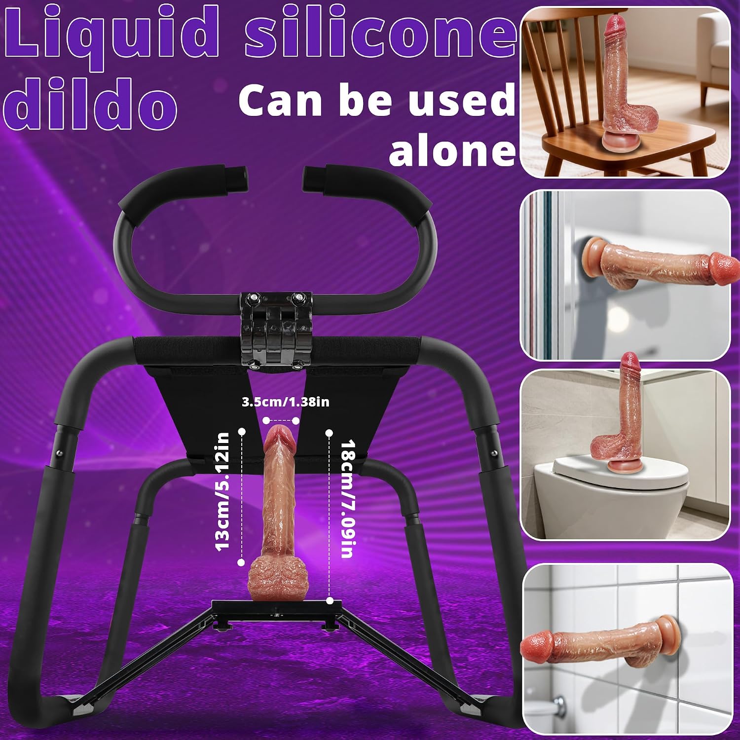 ObsidianRide Adjustable Handle Sex Chair with Dildo Mount