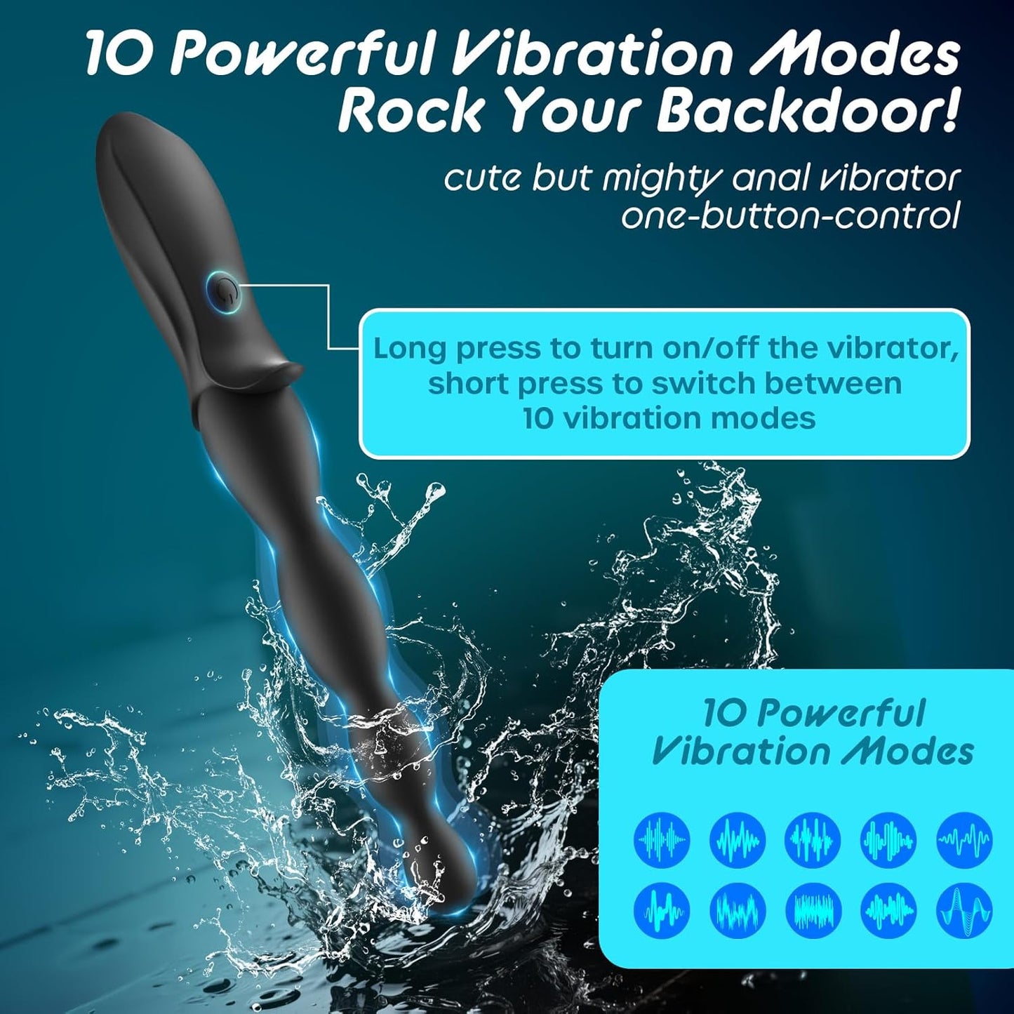 VibeBeads Pro Vibrating Anal Beads Wand - SinfulX - Personal Care > Sexual Wellness > Prostate Massager