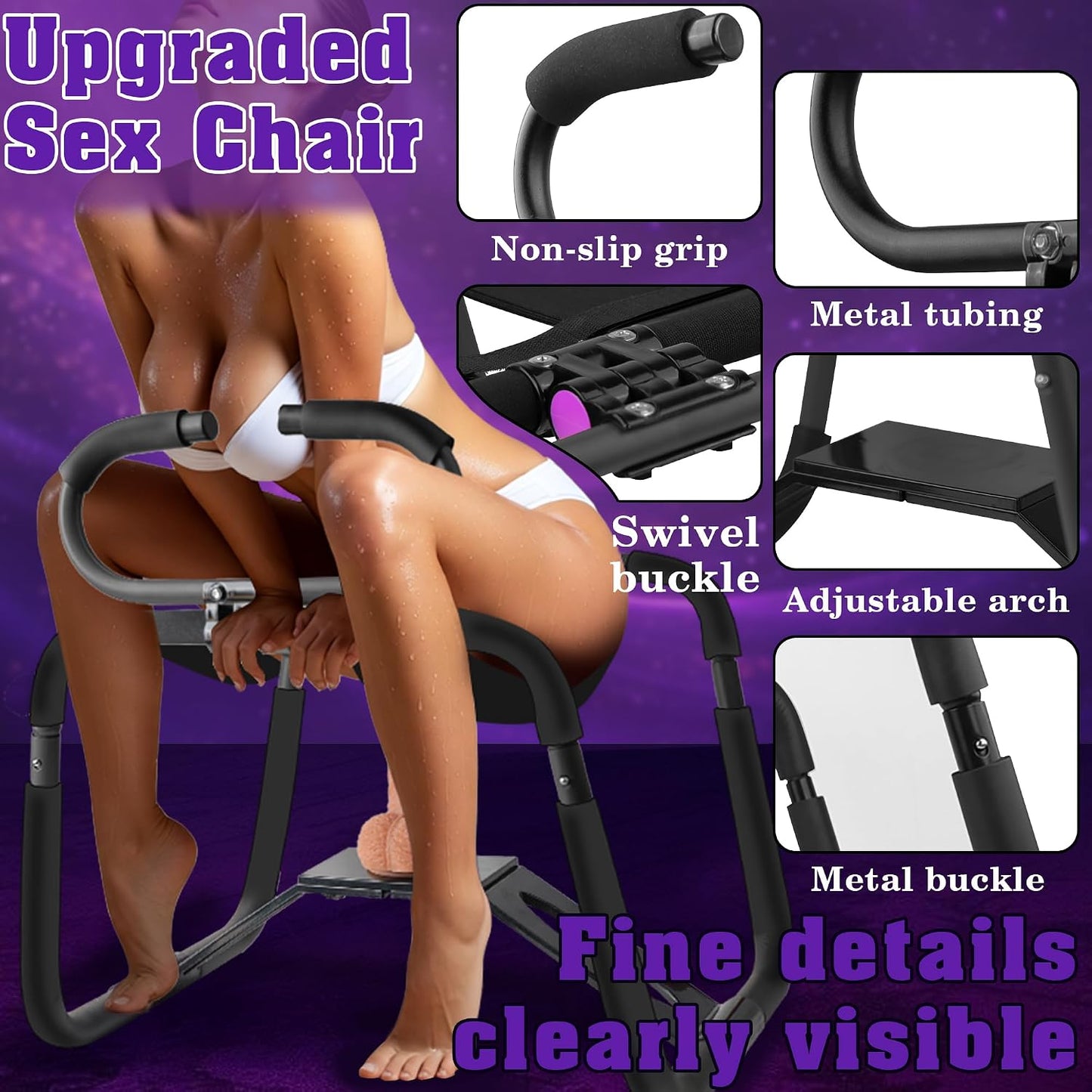 ObsidianRide Adjustable Handle Sex Chair with Dildo Mount
