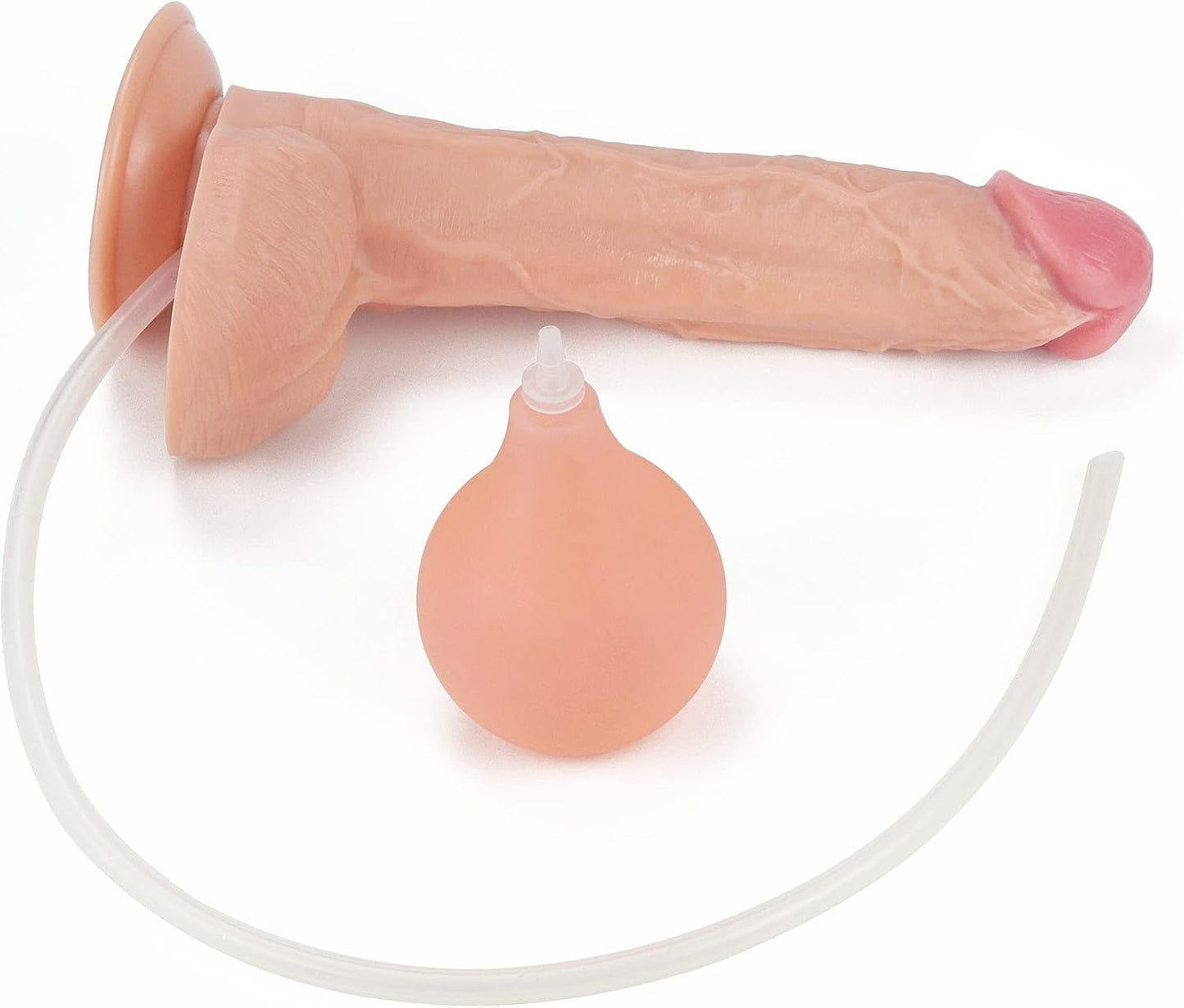 Dildo Squirt Adult Sex Toy, 10" Squirting Dildo Ejaculating Butt Plug Anal Douche with Big Enema Bulb, Anal Huge Thick Realistic Butt Plug with Suction Cup, Strap on Anal Toys Sex Toy Men Gay - SinfulX - 