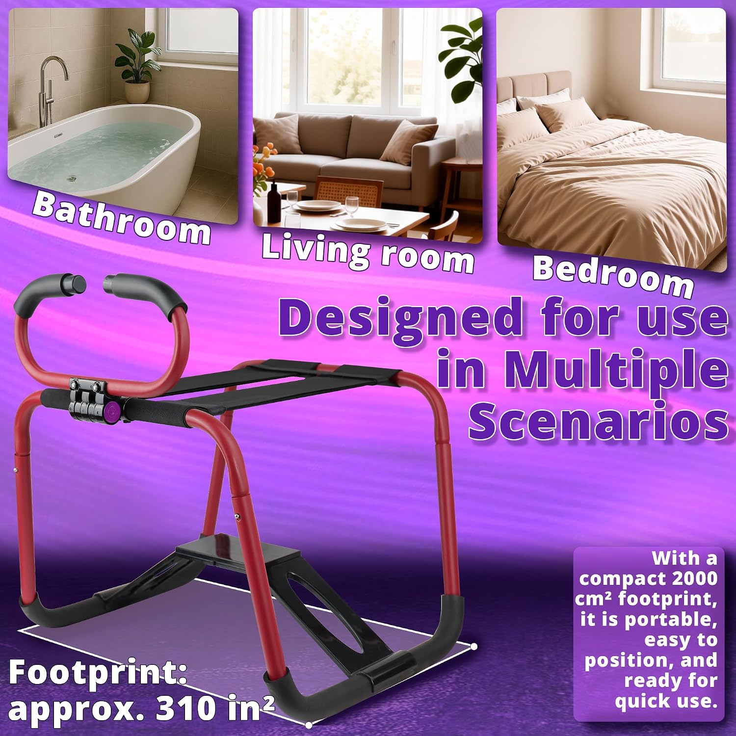 ErosBounce Adjustable Handles Sex Chair with Dildo Mount