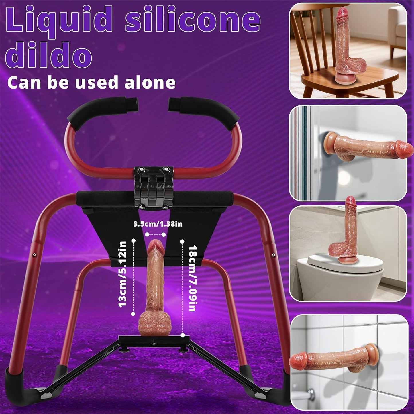 ErosBounce Adjustable Handles Sex Chair with Dildo Mount