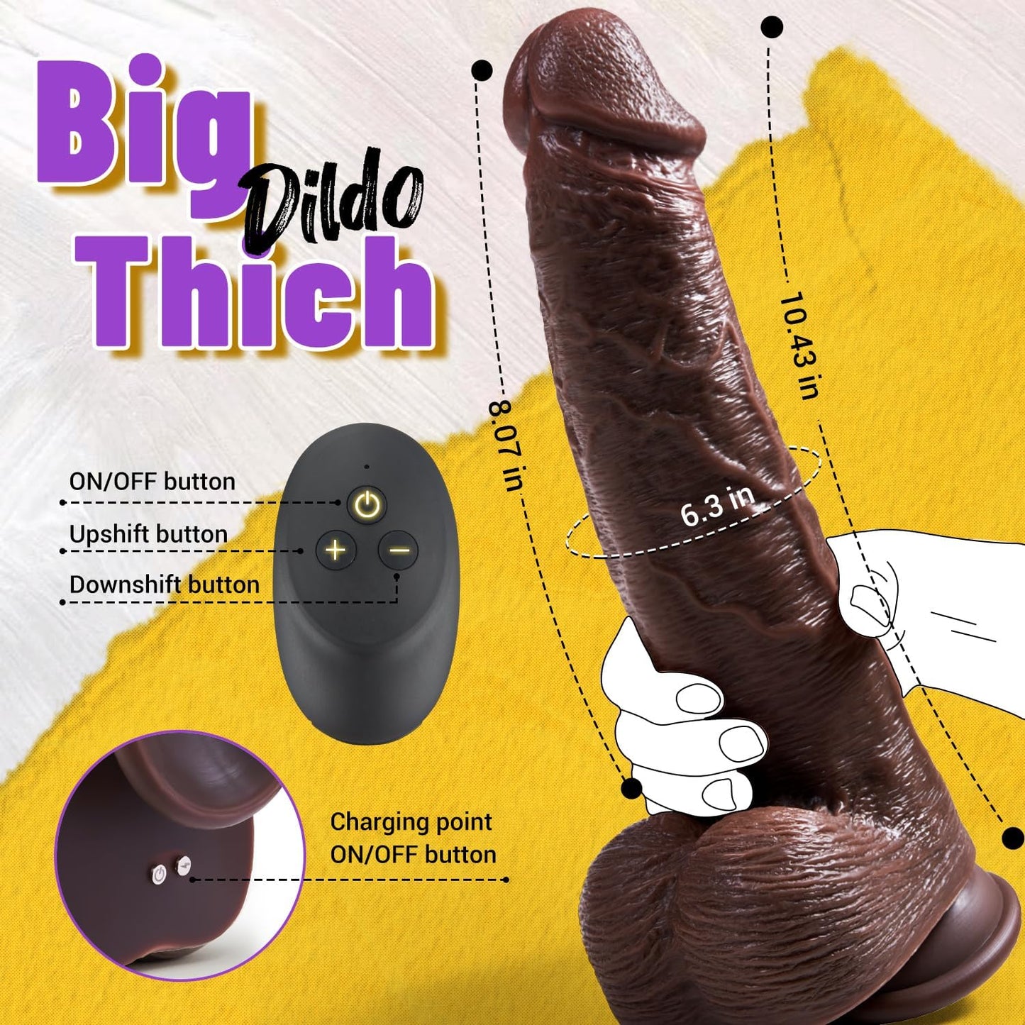 TitanCore 10.43" Thrusting Dildo Vibrator - SinfulX